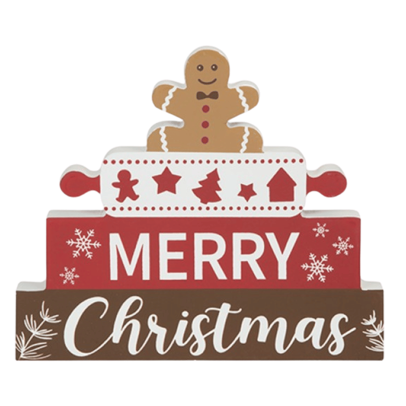 Merry Christmas gingerbread free standing decoration