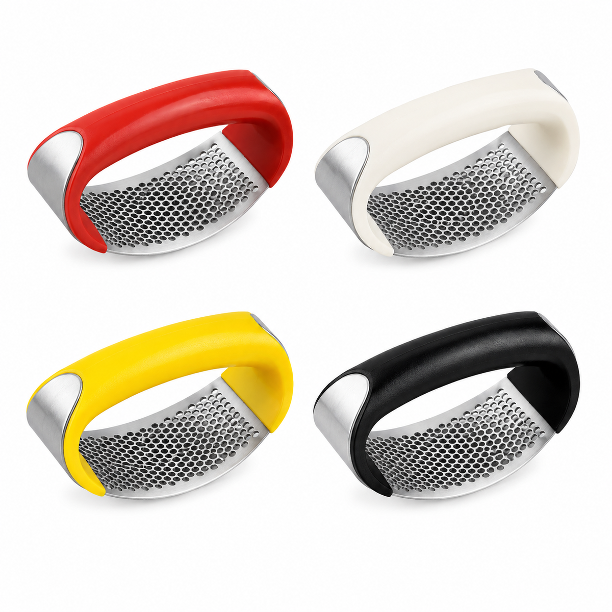 Stainless steel ring garlic press
