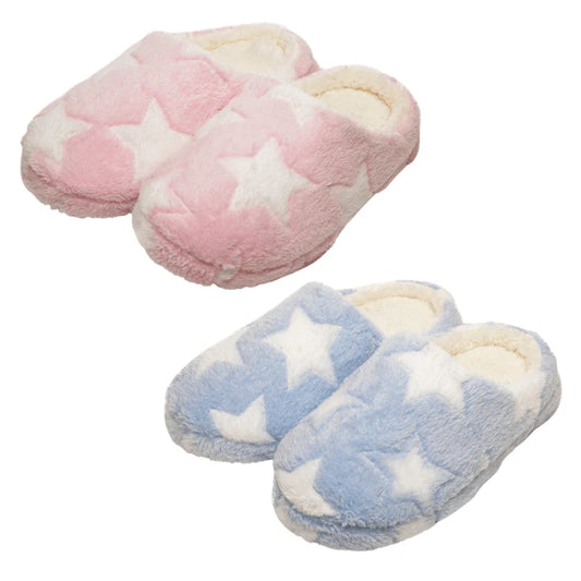 Ladies soft star mule slippers