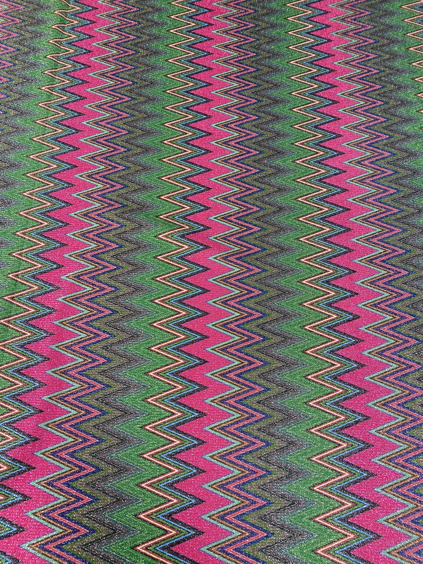 Pink Zigzag Knit Lurex Fabric by the Metre