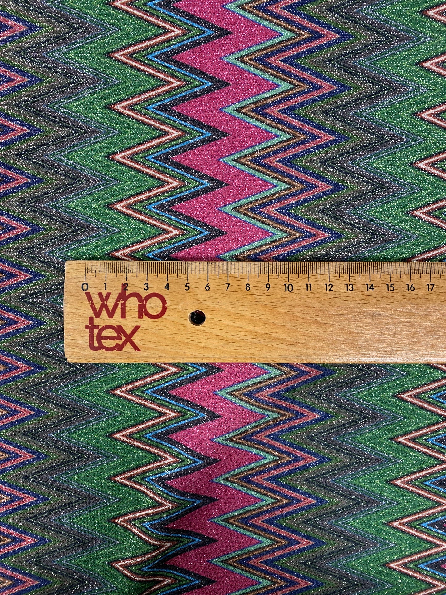 Pink Zigzag Knit Lurex Fabric by the Metre