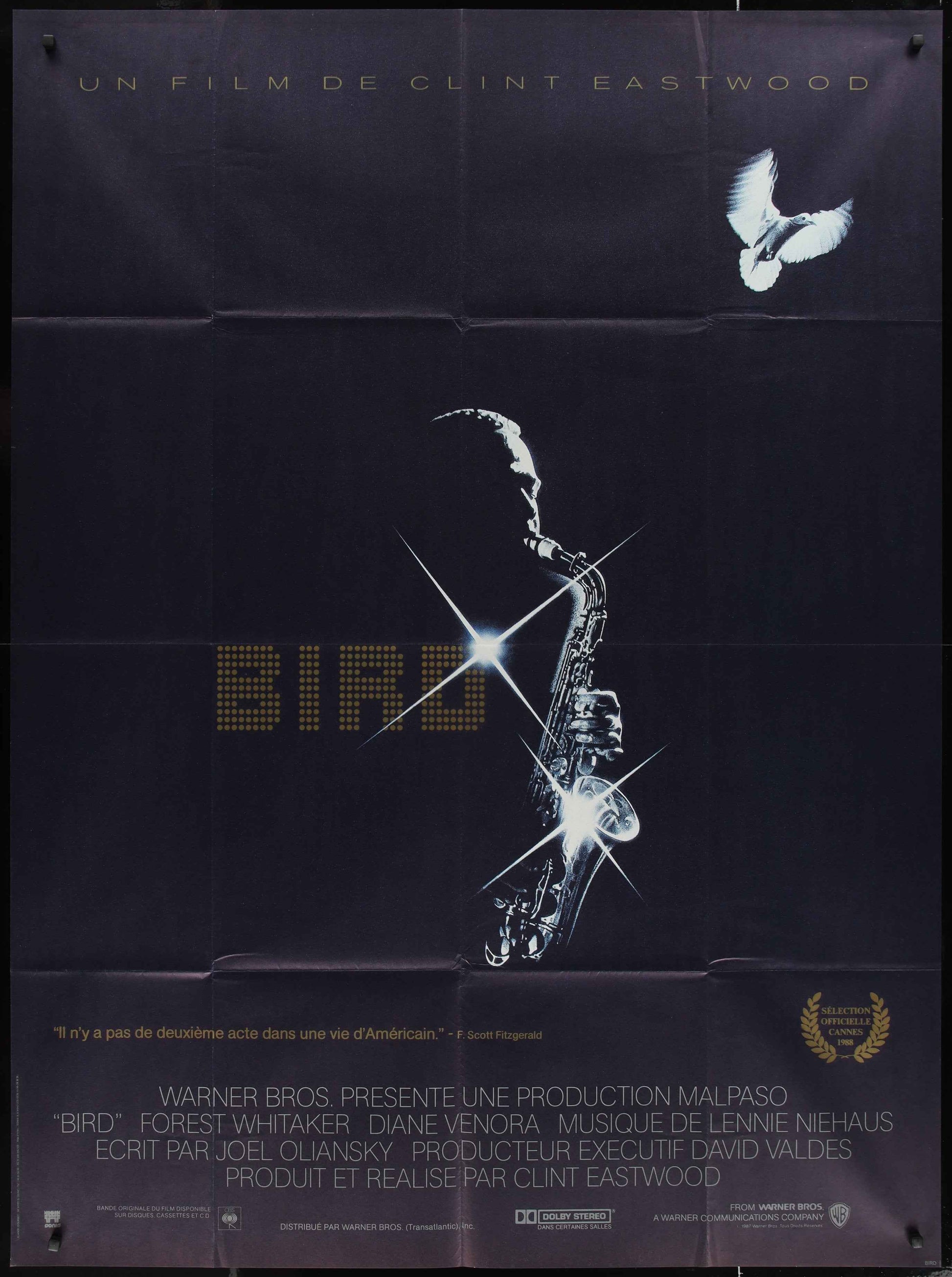 Bird (1988) Original French One Panel Movie Poster