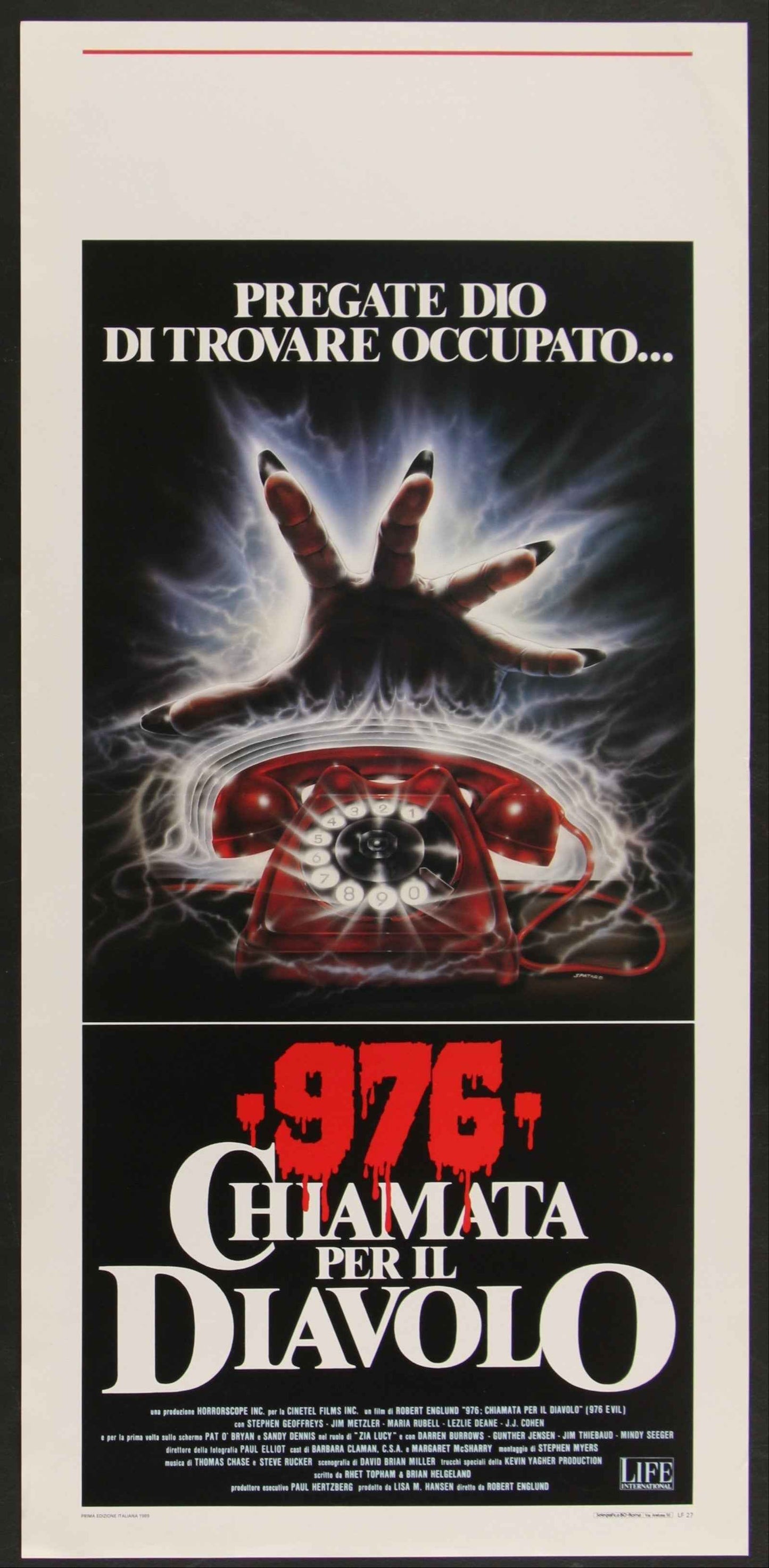 976-Evil (1988) Original Italian Locandina Movie Poster