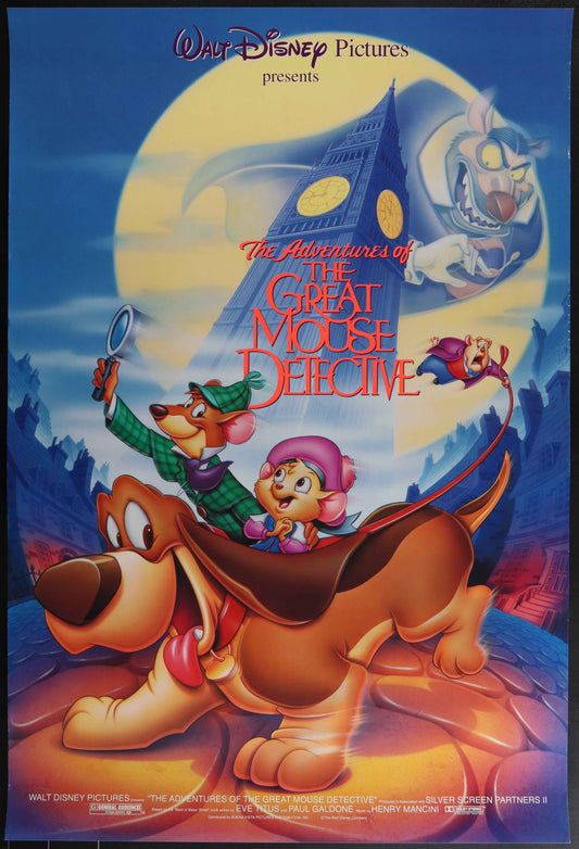 The Great Mouse Detective (1992 RR) Original US One Sheet Movie Poster