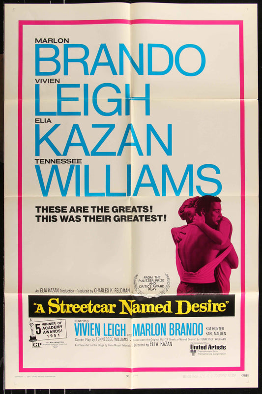 A Streetcar Named Desire (1970 RR) Original US One Sheet Movie Poster