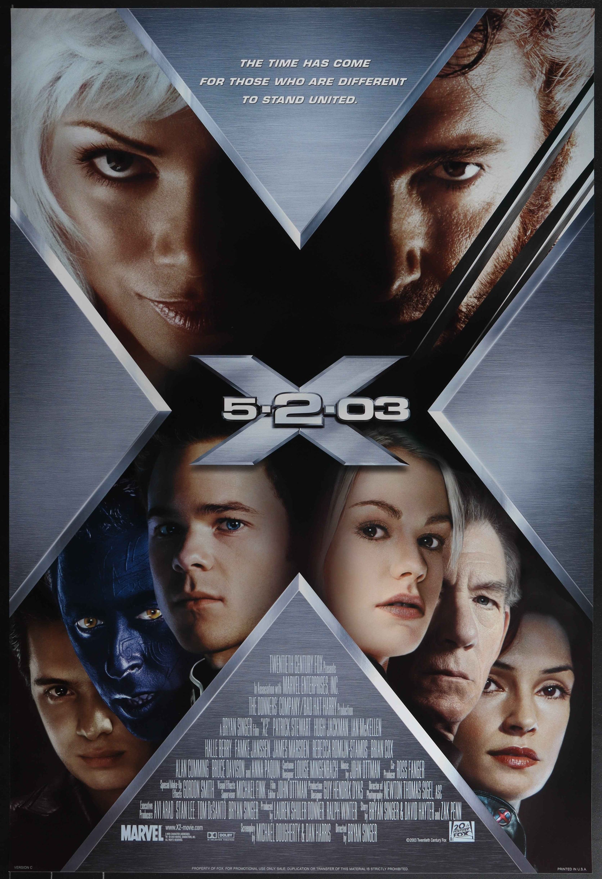 X-Men 2 (2003) Original US One Sheet Movie Poster