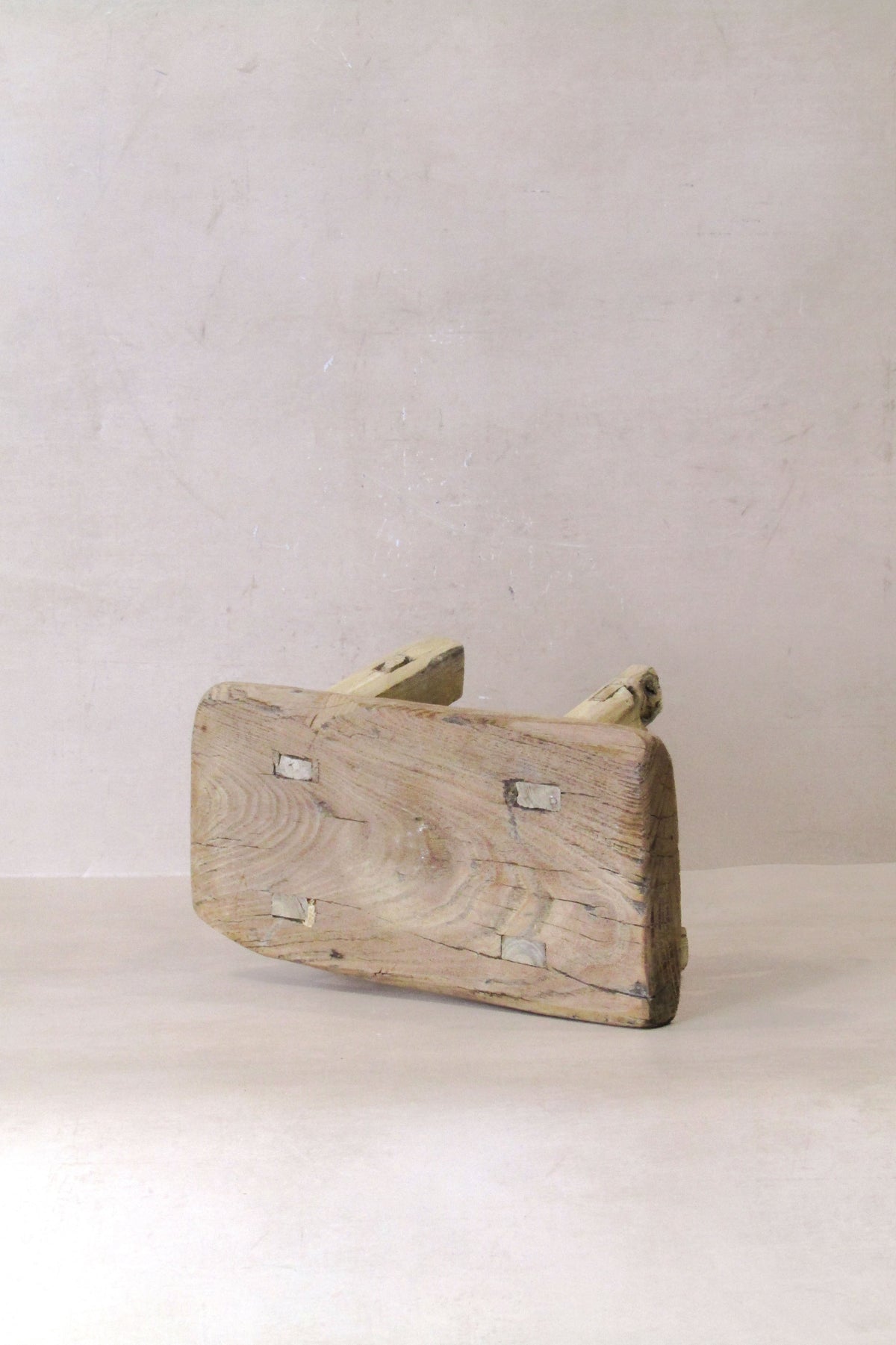 Vintage Rustic Elm Wood Stool - Small - No 25