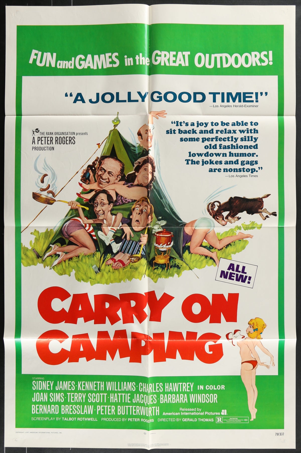 Carry On Camping (1971) Original US One Sheet Movie Poster 27x41