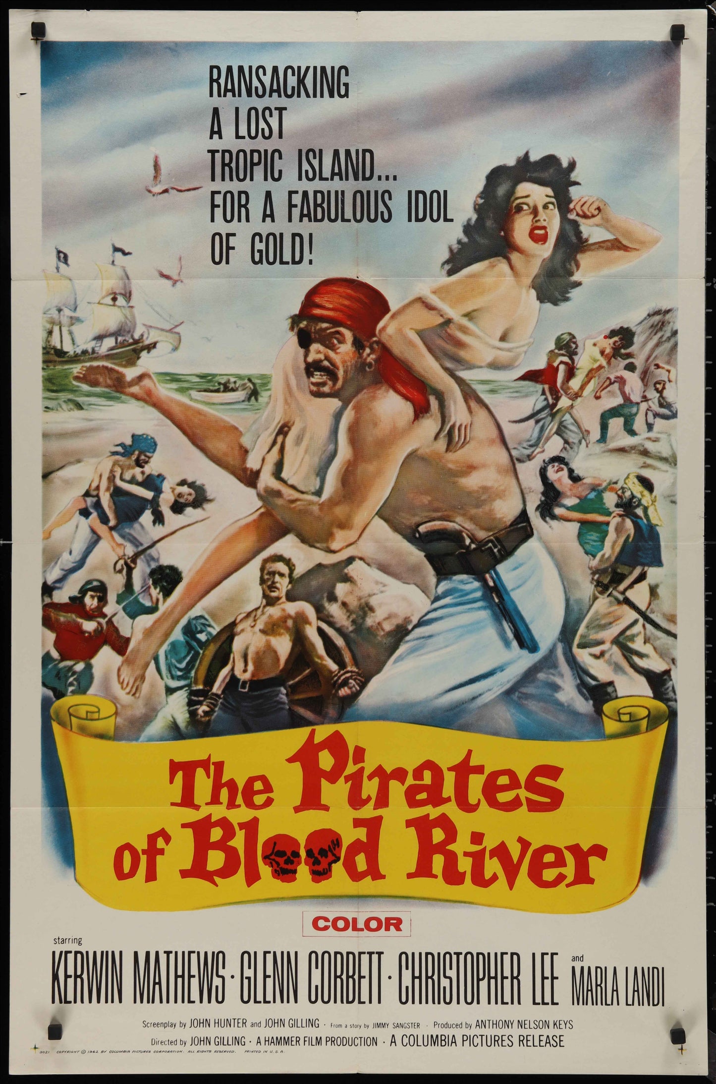 The Pirates Of Blood River (1962) Original US One Sheet Movie Poster