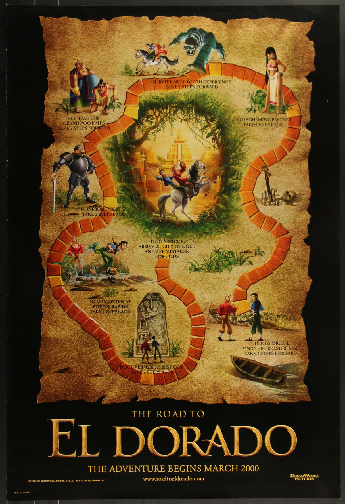 The Road To El Dorado (2000) Original US One Sheet Movie Poster