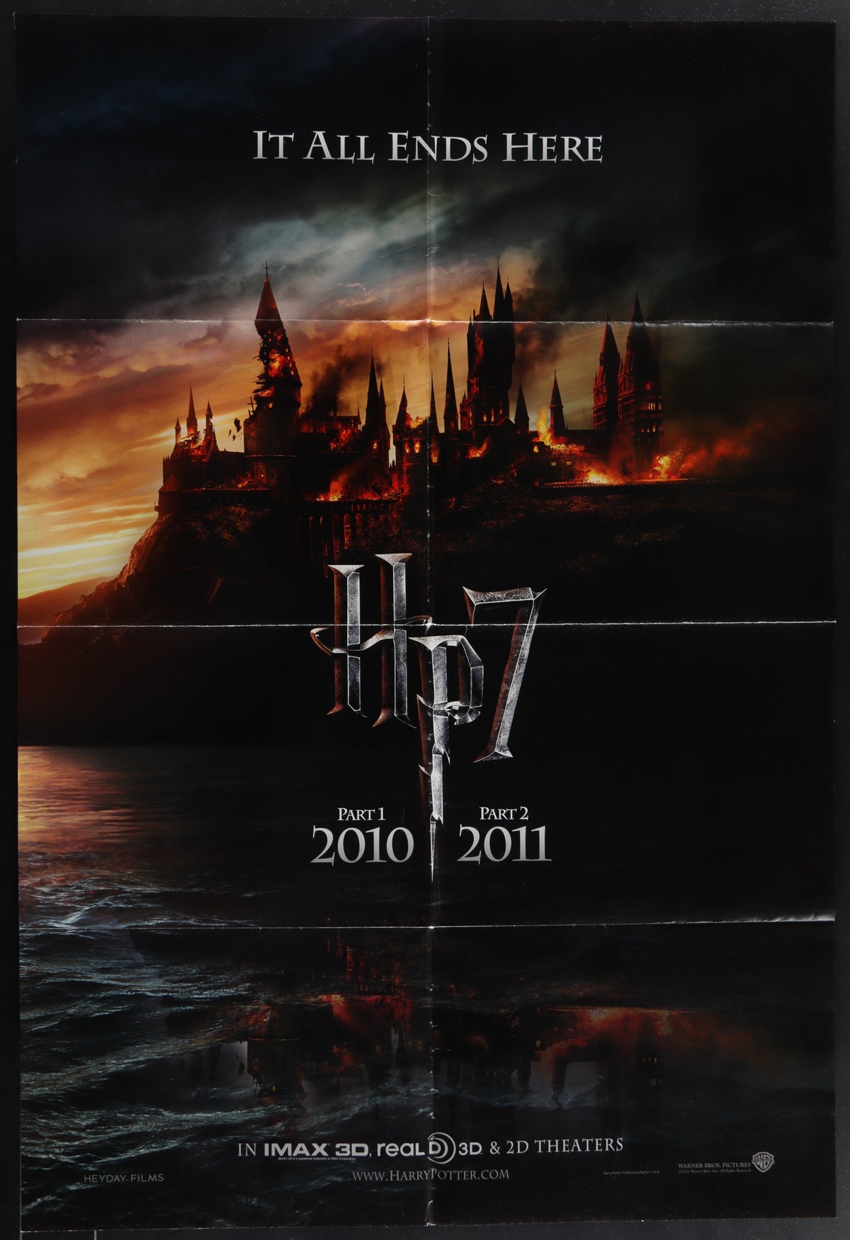 Harry Potter & The Deathly Hallows Part 1 & 2 (2010) Original US One Sheet Movie Poster