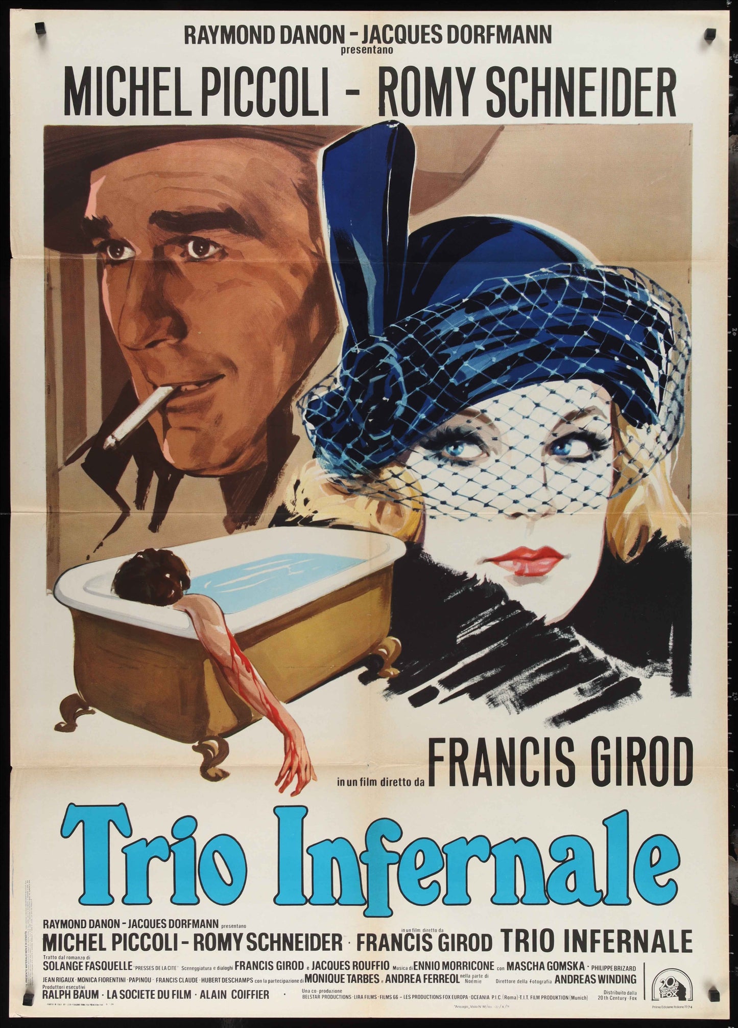The Infernal Trio (1974) Original Italian One Panel Movie Poster