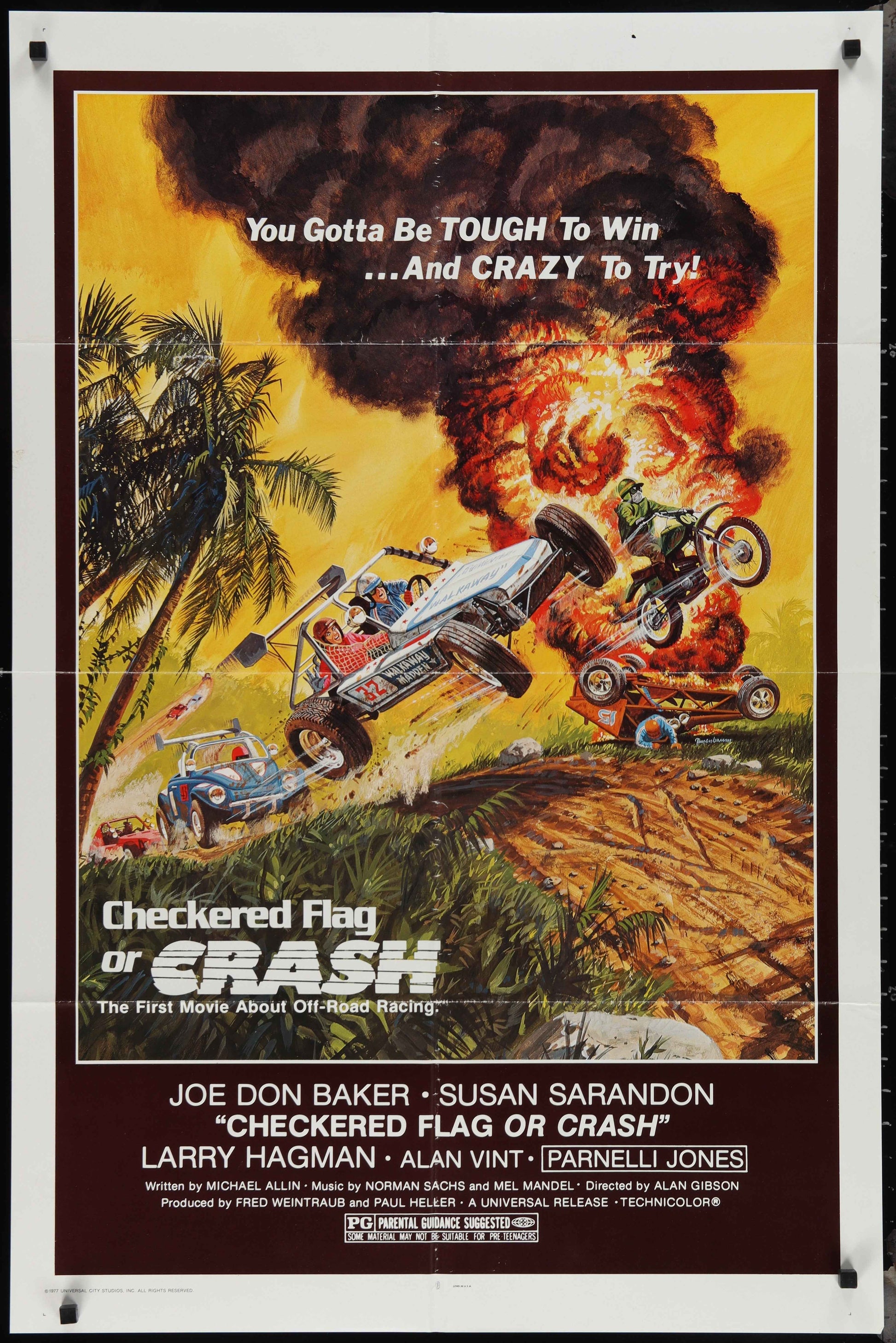 Checkered Flag Or Crash (1977) Original US One Sheet Movie Poster