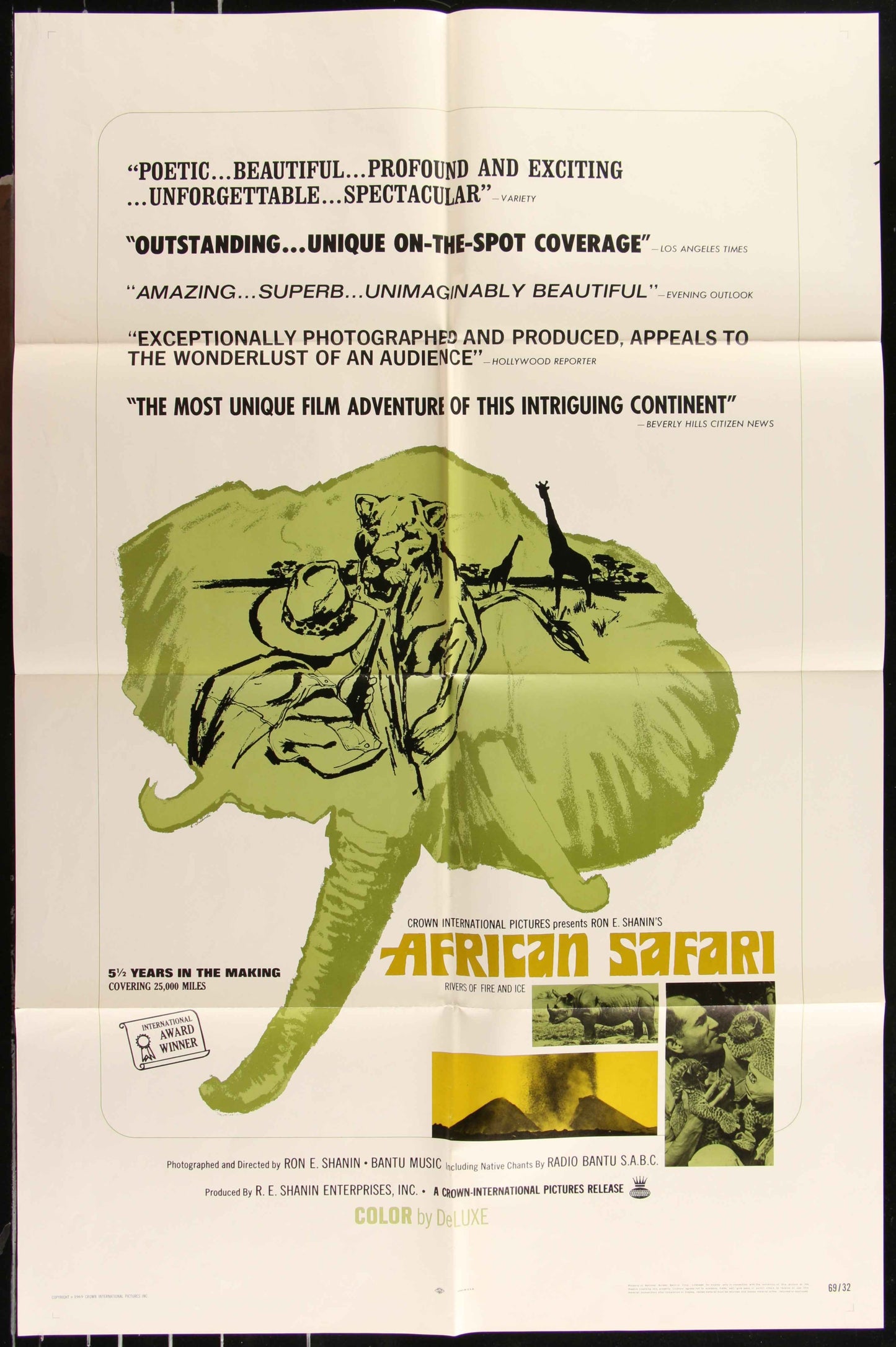 African Safari (1969) Original US One Sheet Movie Poster