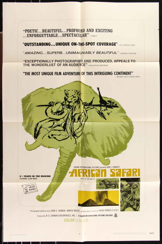 African Safari (1969) Original US One Sheet Movie Poster