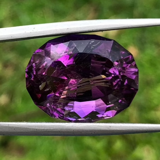 13.6ct Amethyst Fancy Cut from Brazil - Natural Amethyst Crystal - 16x12x10mm