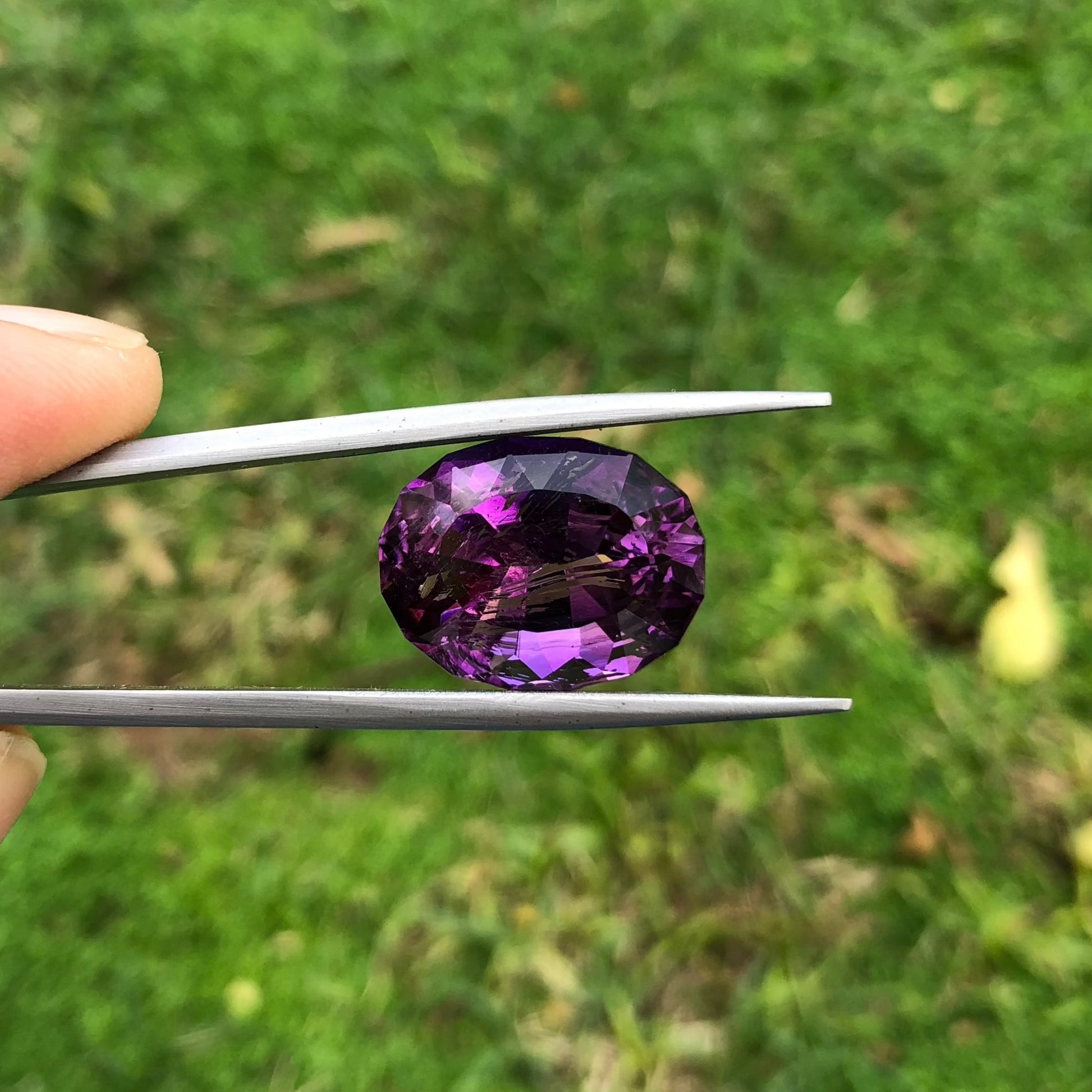 13.6ct Amethyst Fancy Cut from Brazil - Natural Amethyst Crystal - 16x12x10mm