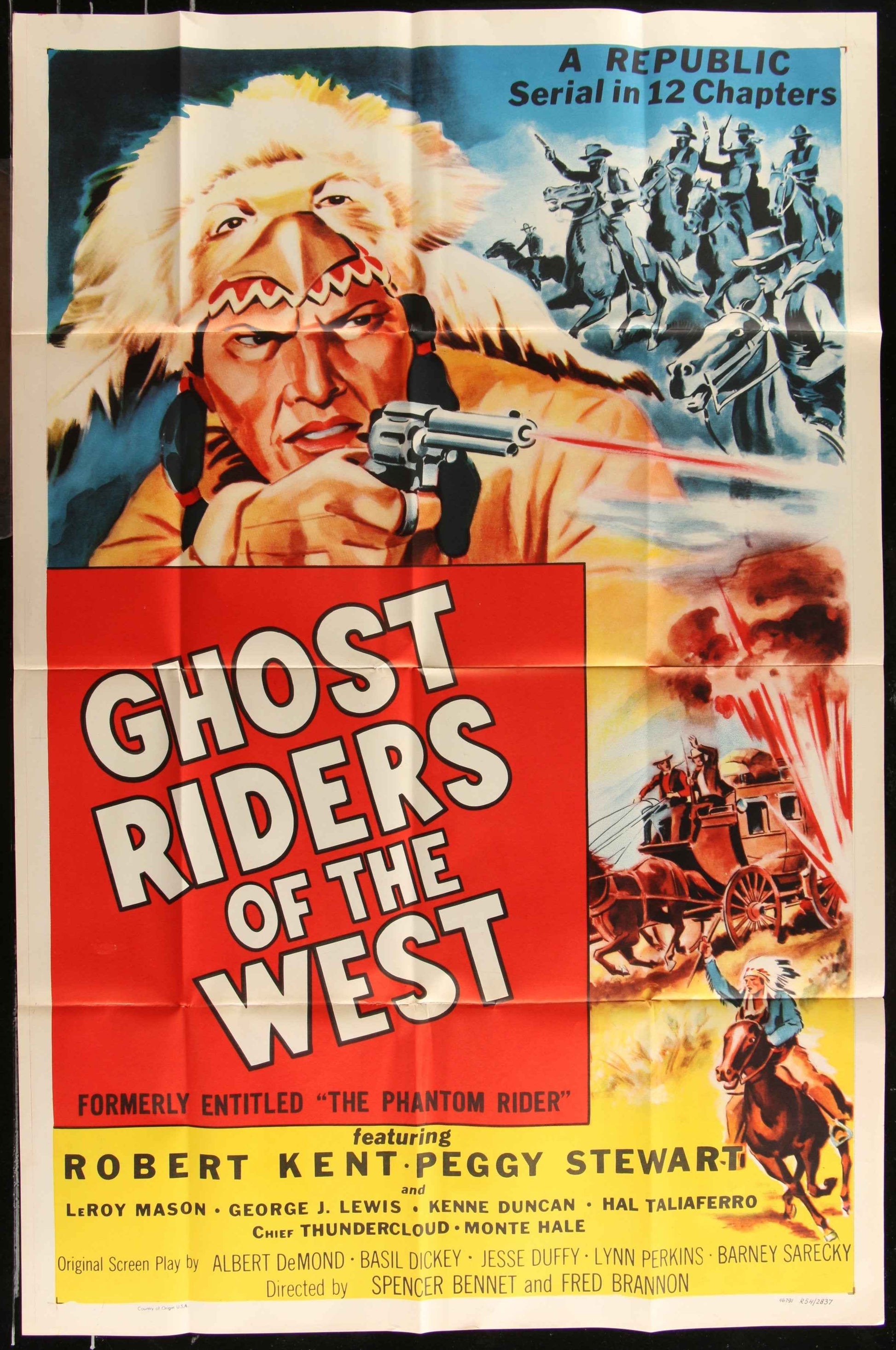 Ghost Riders Of The West (1954 Re-Release) Original US One Sheet Cinema Poster