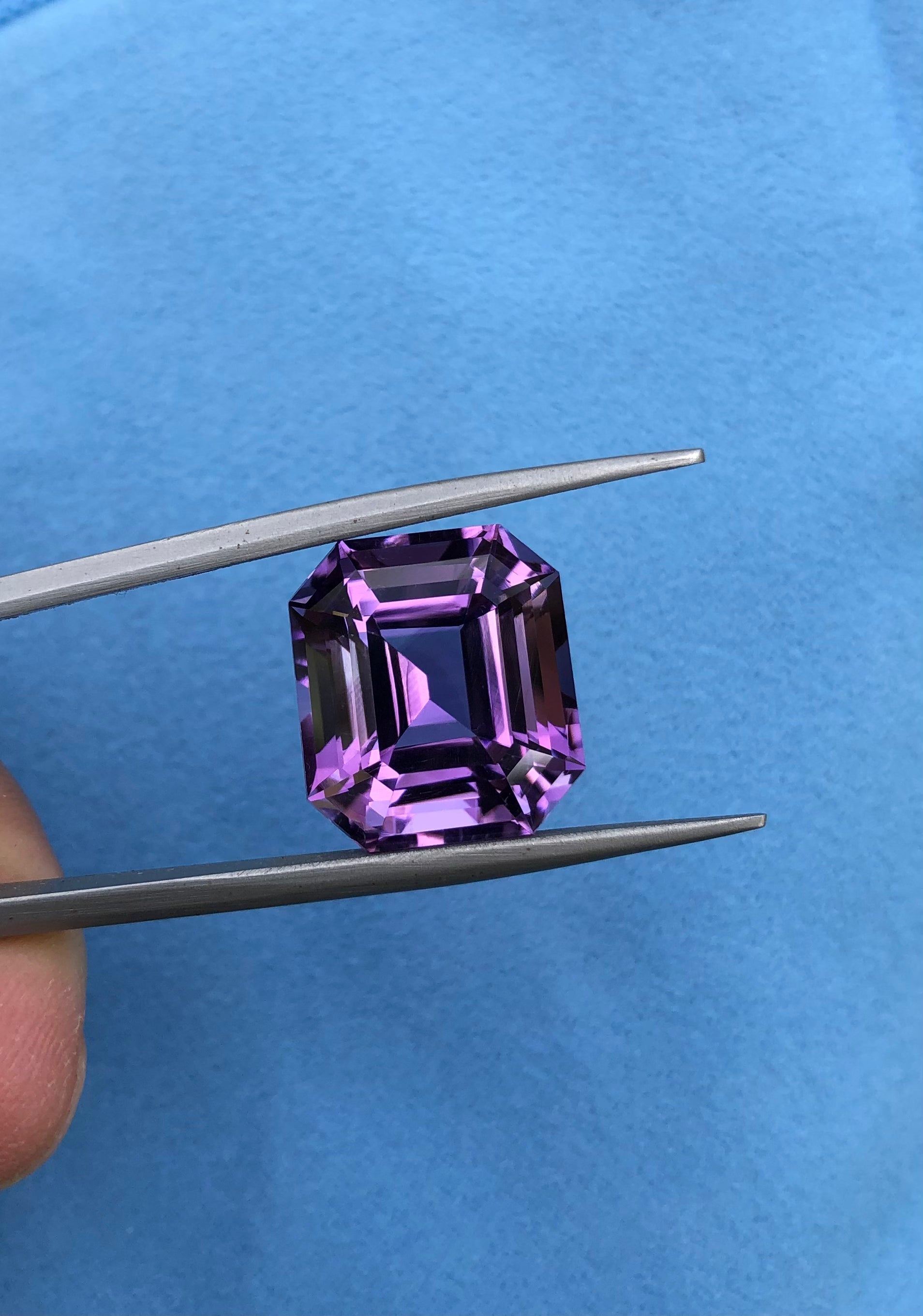 17ct Amethyst Emeral Cut from Brazil - Natural Amethyst Crystal - 16x14.3x12mm