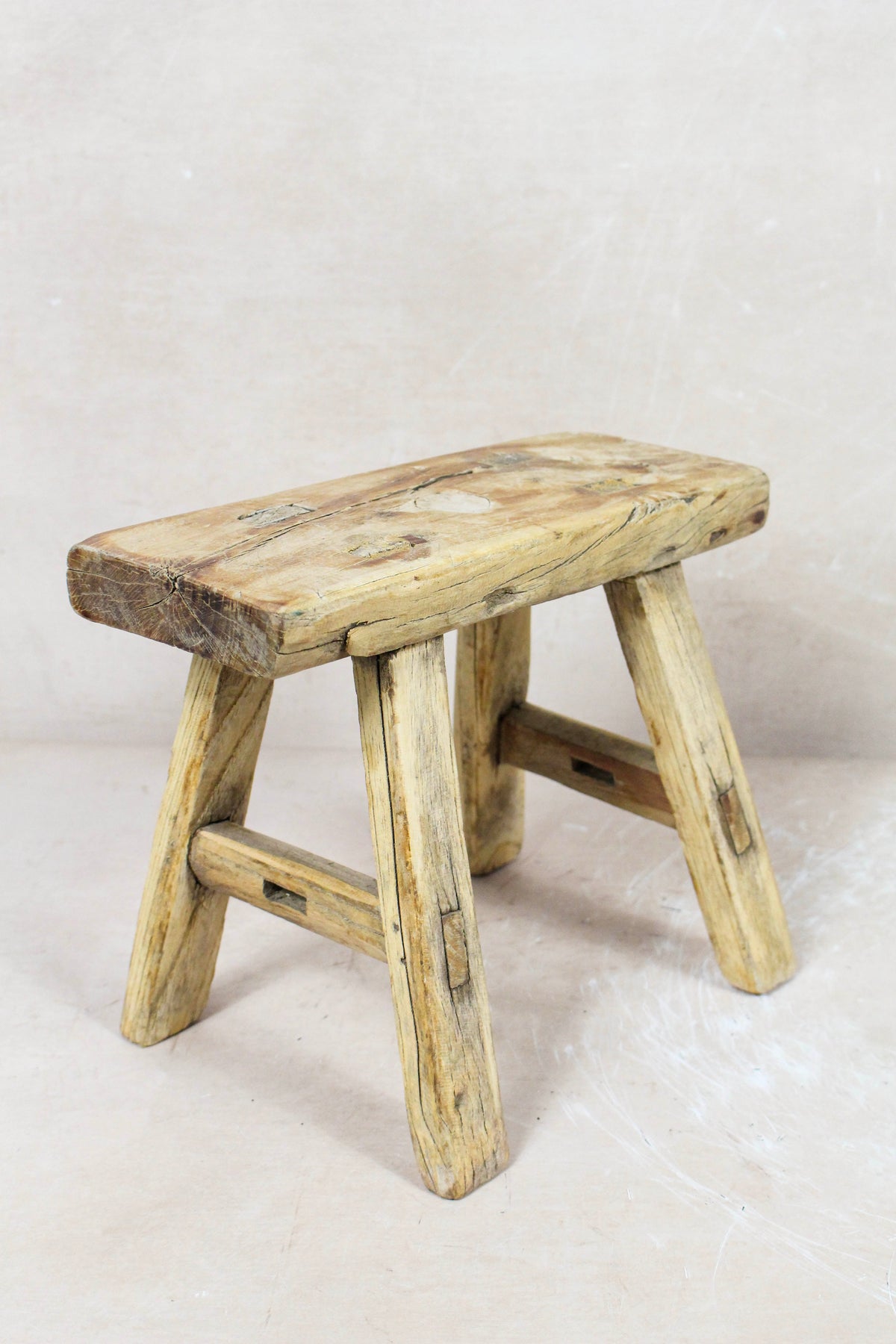 Vintage Rustic Stool Small - Elm wood - 70