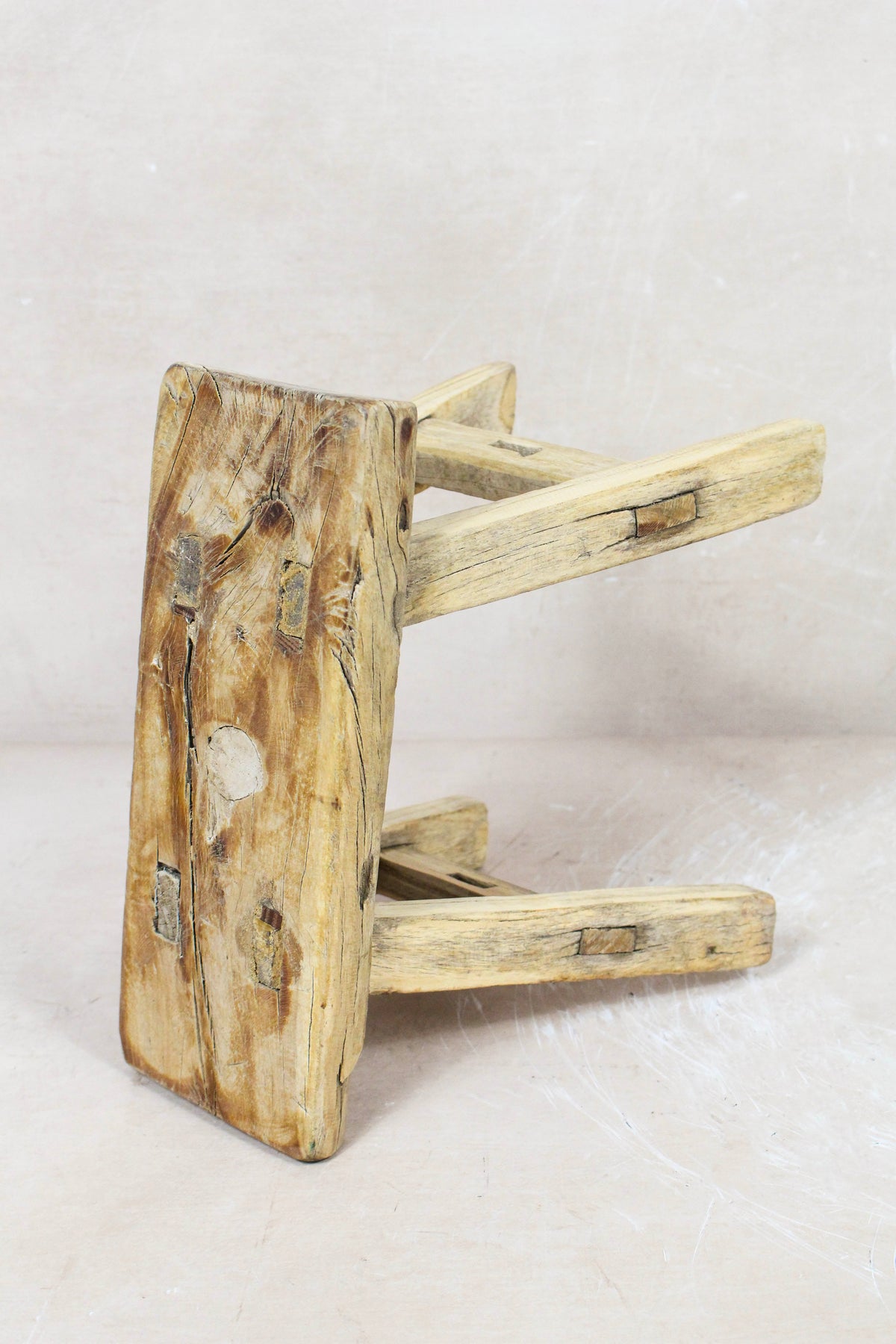 Vintage Rustic Stool Small - Elm wood - 70