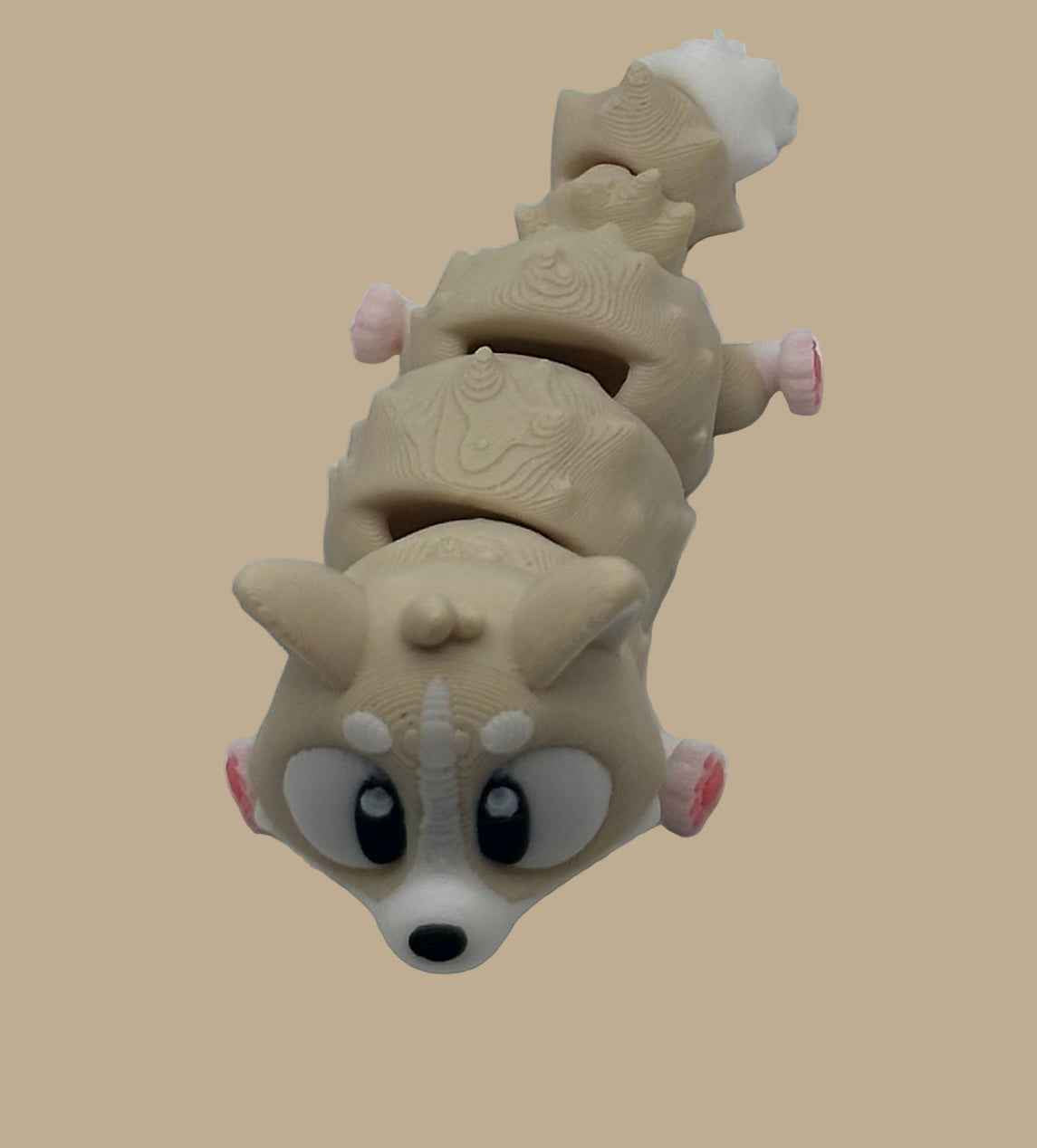 3D Printed Flexi Corgi Dog | Fidget Toy | Desk Buddy | Keychain | Keyring Gift for Dog Lovers | Cute Articulated Animal