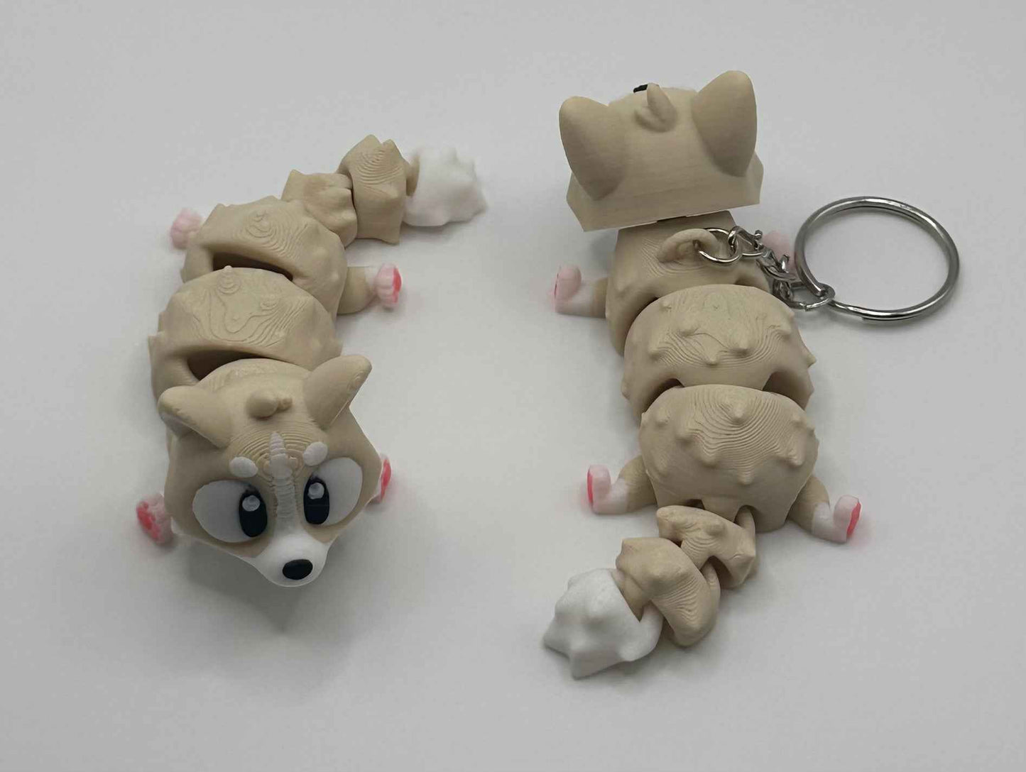 3D Printed Flexi Corgi Dog | Fidget Toy | Desk Buddy | Keychain | Keyring Gift for Dog Lovers | Cute Articulated Animal