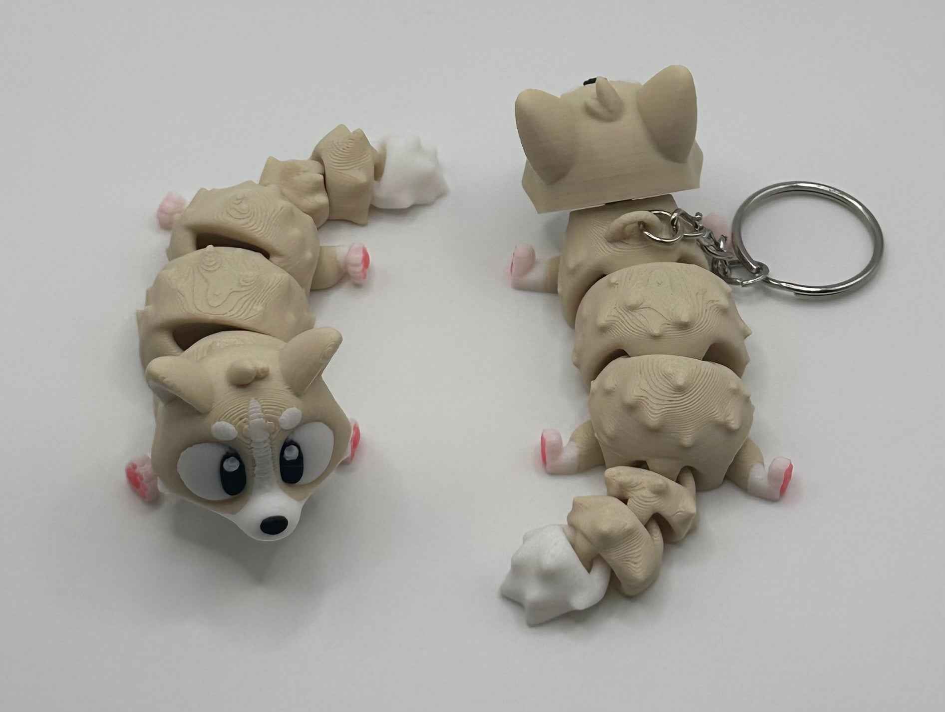 3D Printed Flexi Corgi Dog | Fidget Toy | Desk Buddy | Keychain | Keyring Gift for Dog Lovers | Cute Articulated Animal