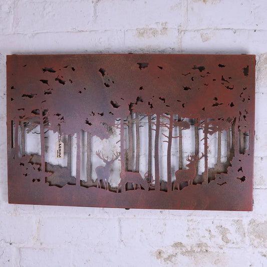 Bandipur Forest Silhouette Metal Garden Wall Art