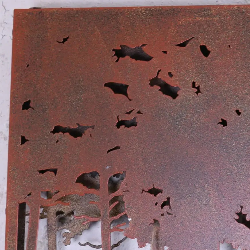 Bandipur Forest Silhouette Metal Garden Wall Art