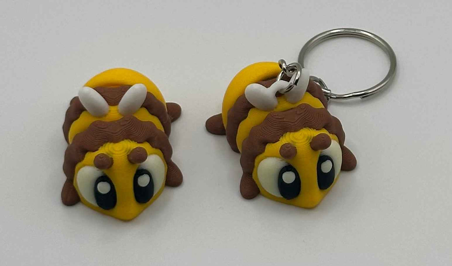 3D Printed Flexi Honey Bee | Articulated Fidget Toy | Cute Desk Buddy | Keychain | Beehive Set | Keyring Gift for Bee Lovers