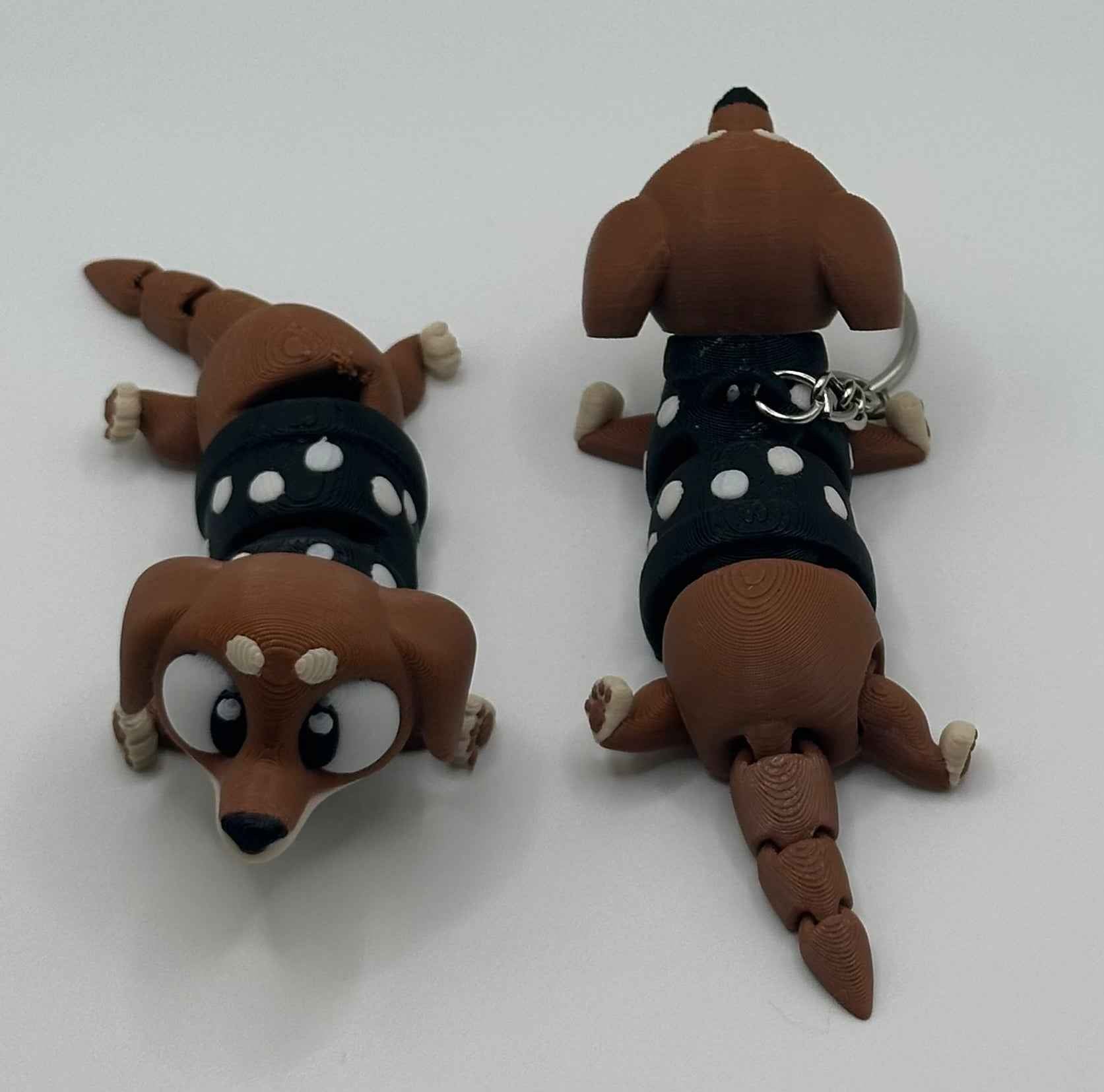 3D Printed Flexi Sausage Dog | Dachshund Fidget Toy | Cute Desk Buddy | Keychain | Keyring Gift for Dog Lovers