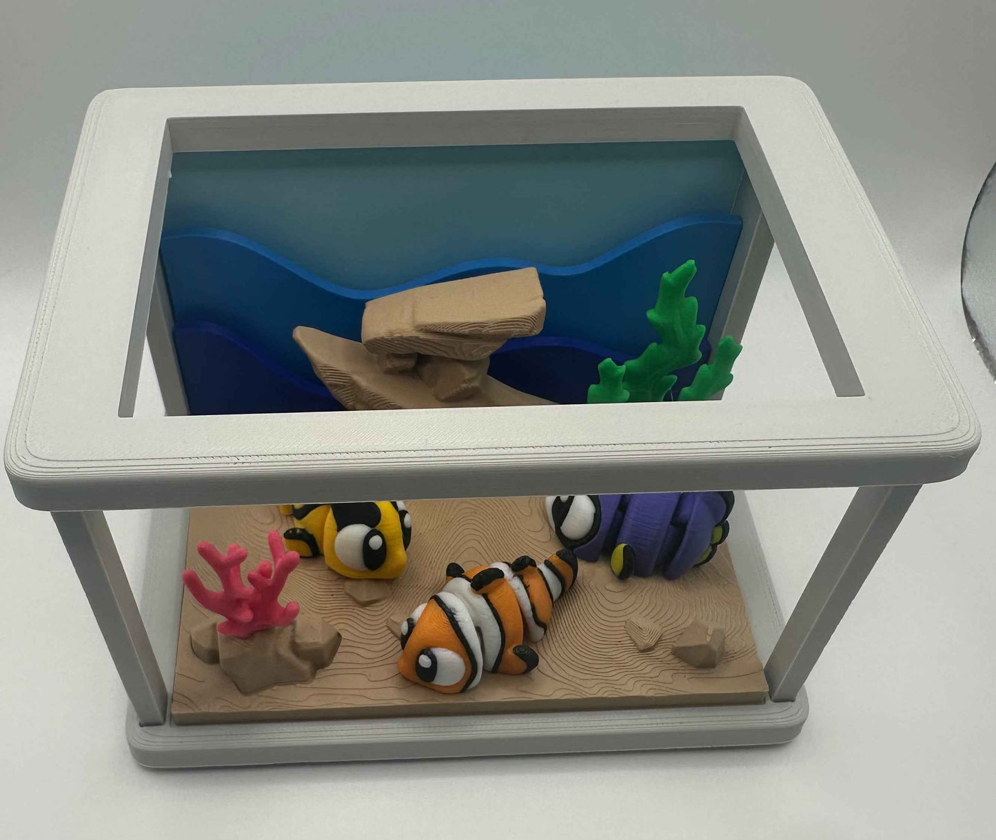 3D Printed Flexi Clown Fish | Nemo Inspired Fidget Toy | Desk Buddy | Keychain | Keyring Gift for Ocean Lovers | Articulated Fish