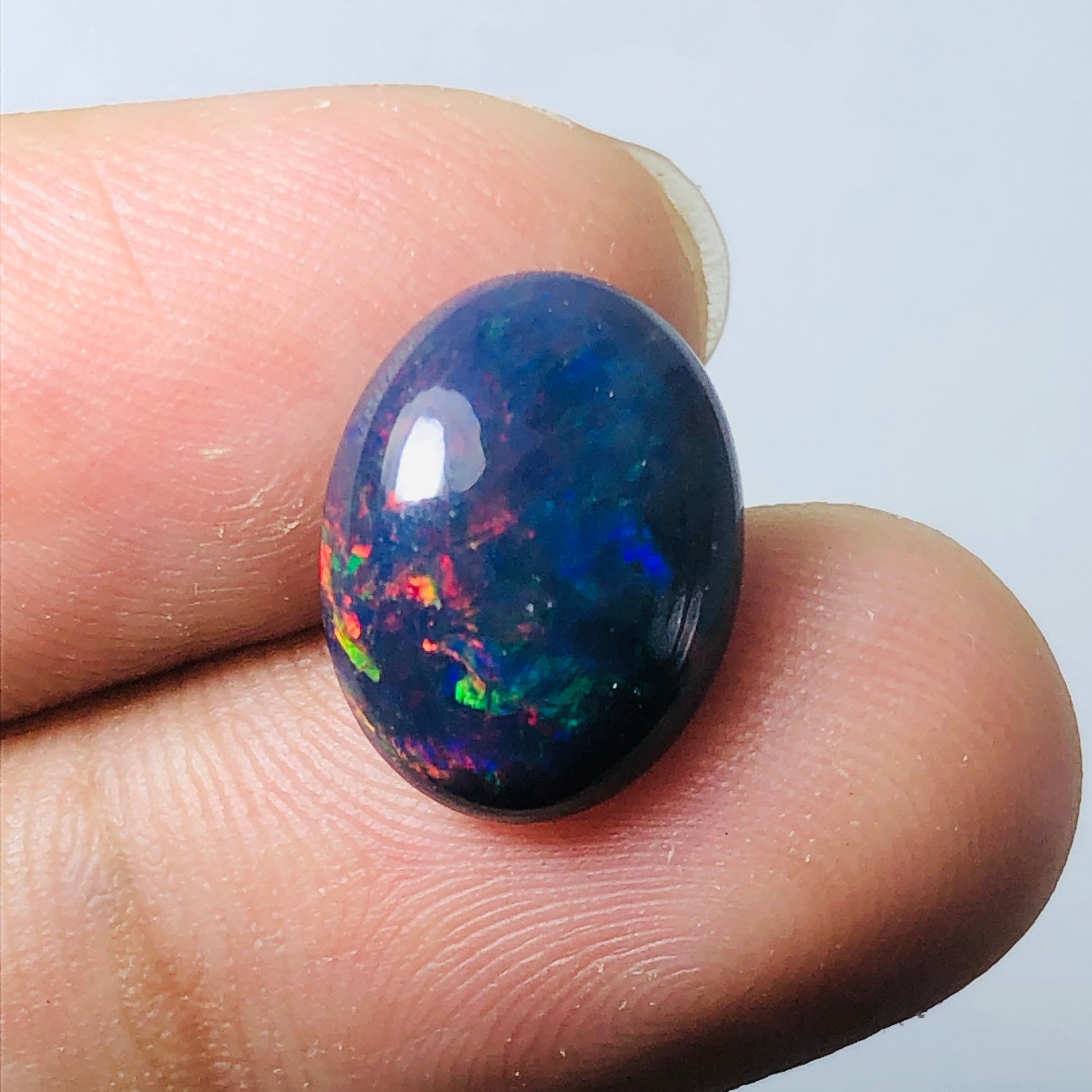 2.85ct Opal for Sale - Black Fire Opal - October Birthstone - 14x11mm