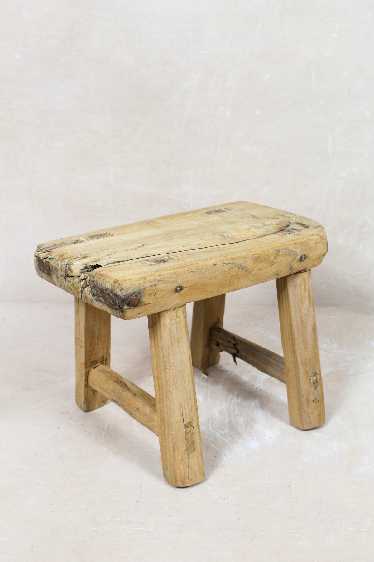 Vintage Rustic Stool Small - Elm wood - 88
