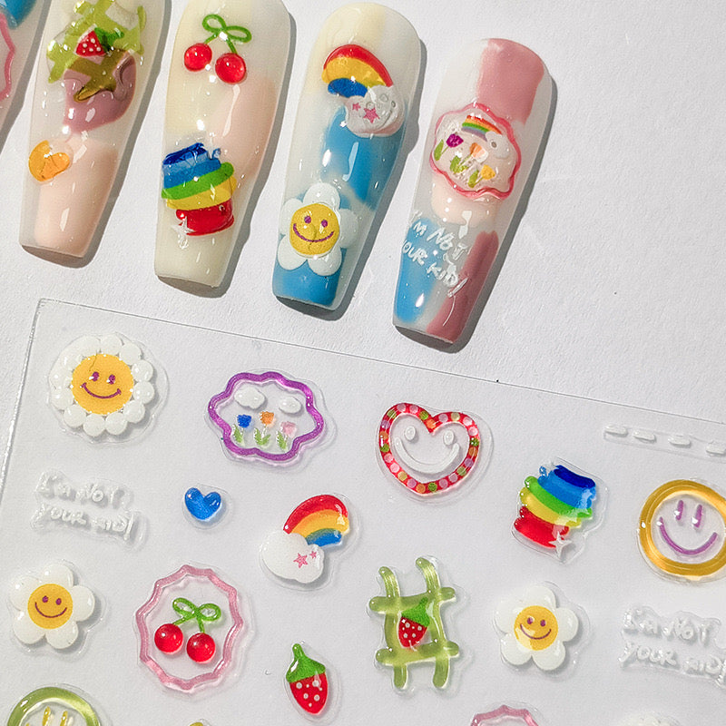 Hello Claws | Emoji 5D Jelly Nail Deco Stickers