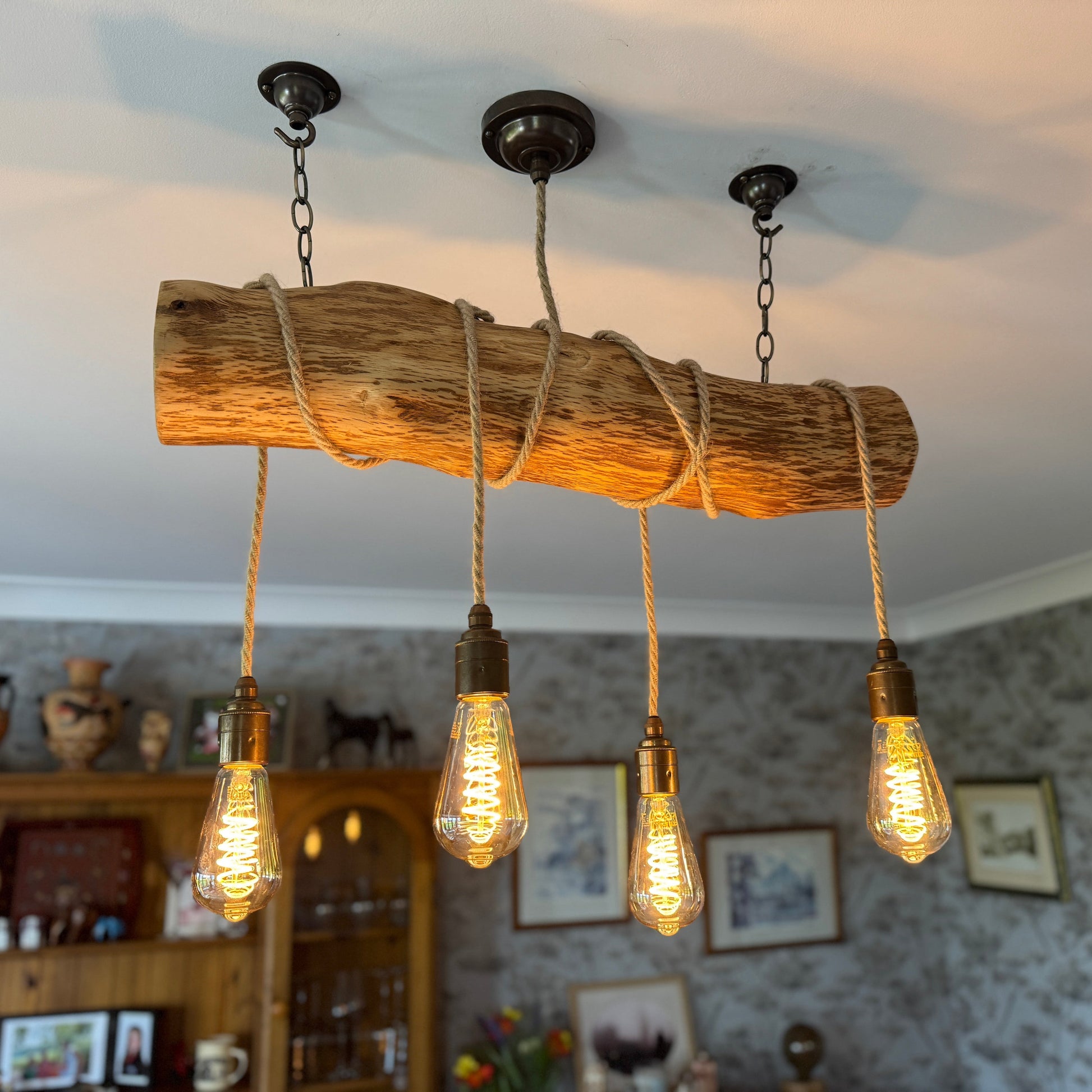 Rustic Oak Wrap Around Chandelier