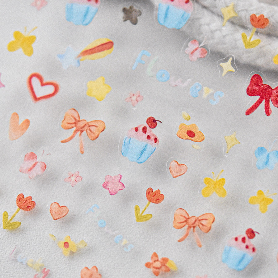 Hello Claws | Kawaii Bowknot Cake Flower Nail Deco Sticker