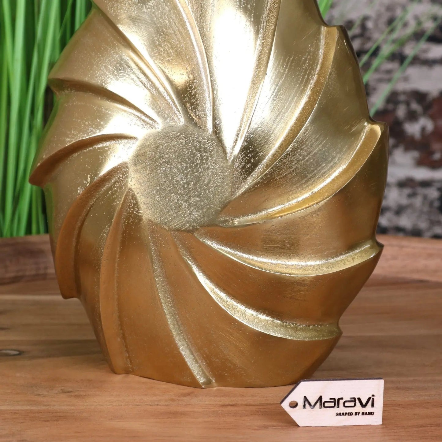 Bedi Metal Gold Vase Swirl Design 48cm