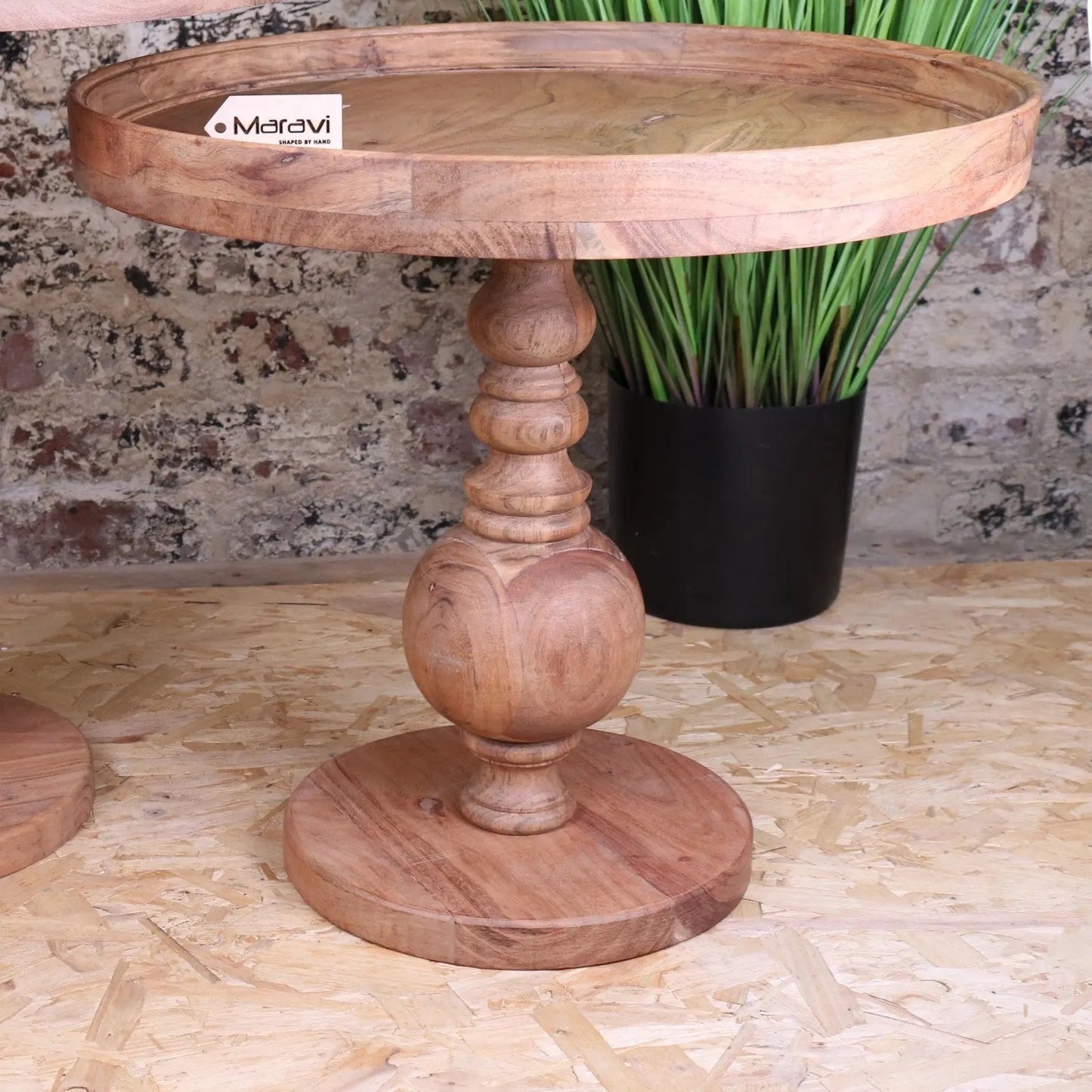 Ucha Set of 2 Wooden Pedestal Side Tables