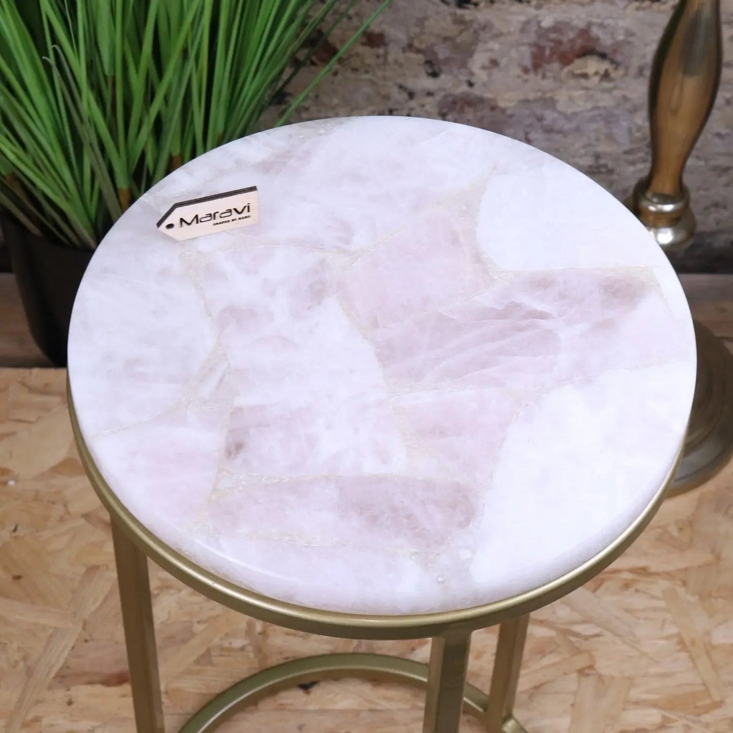 Bela Rose Quartz Side Table