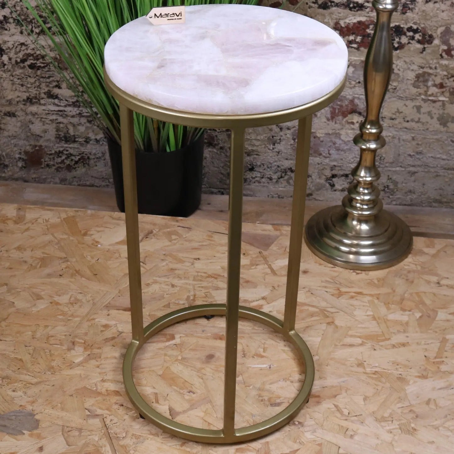 Bela Rose Quartz Side Table