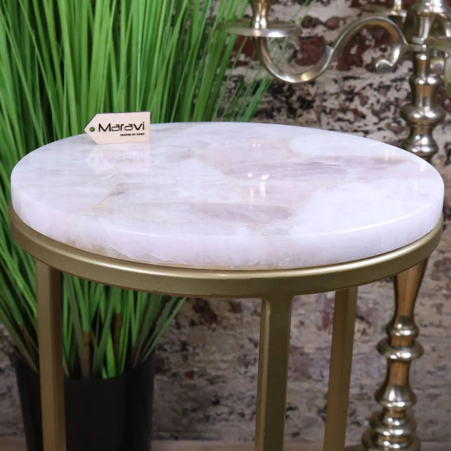 Bela Rose Quartz Side Table