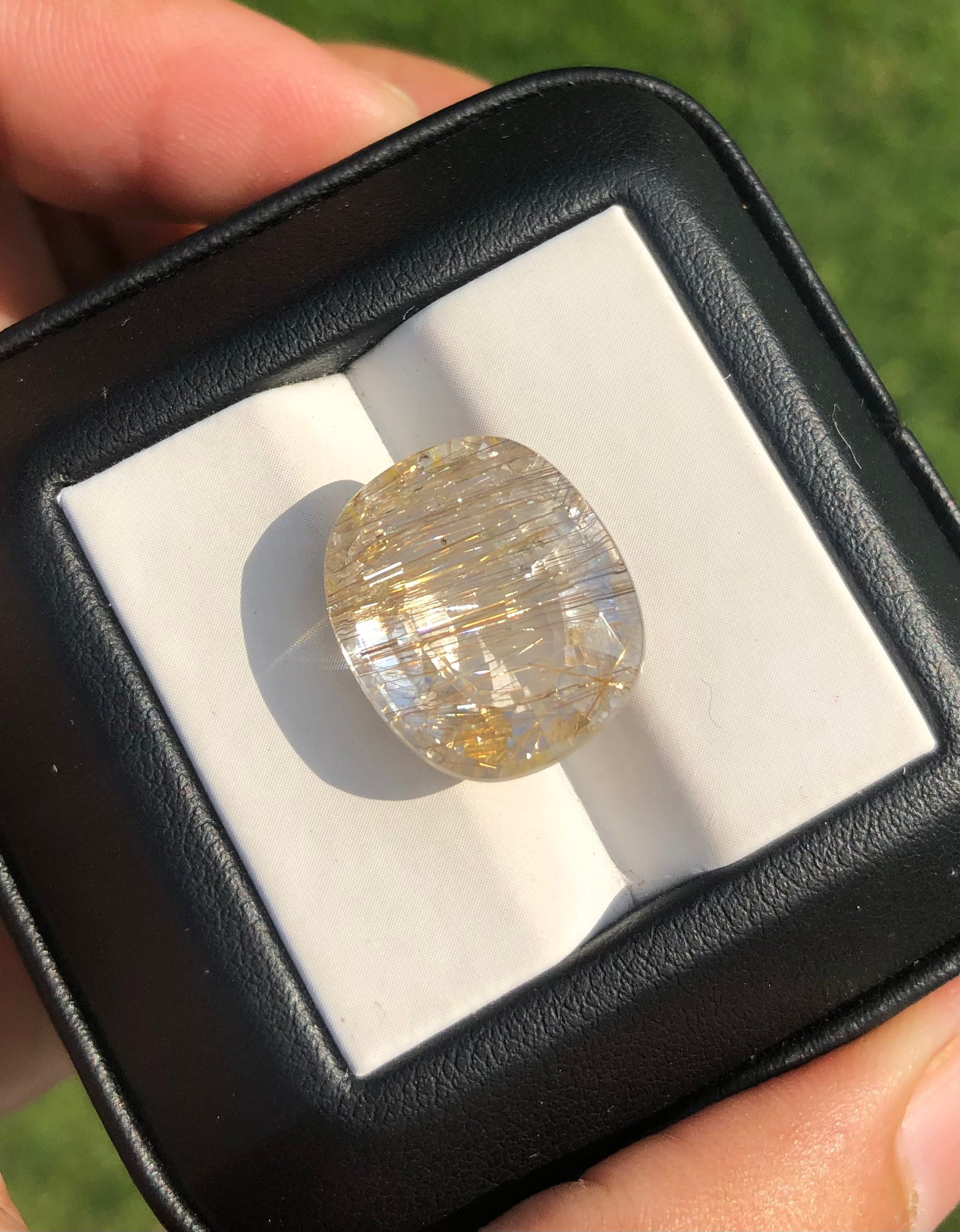 16ct 5A Golden Rutile Quartz faceted Gemstone