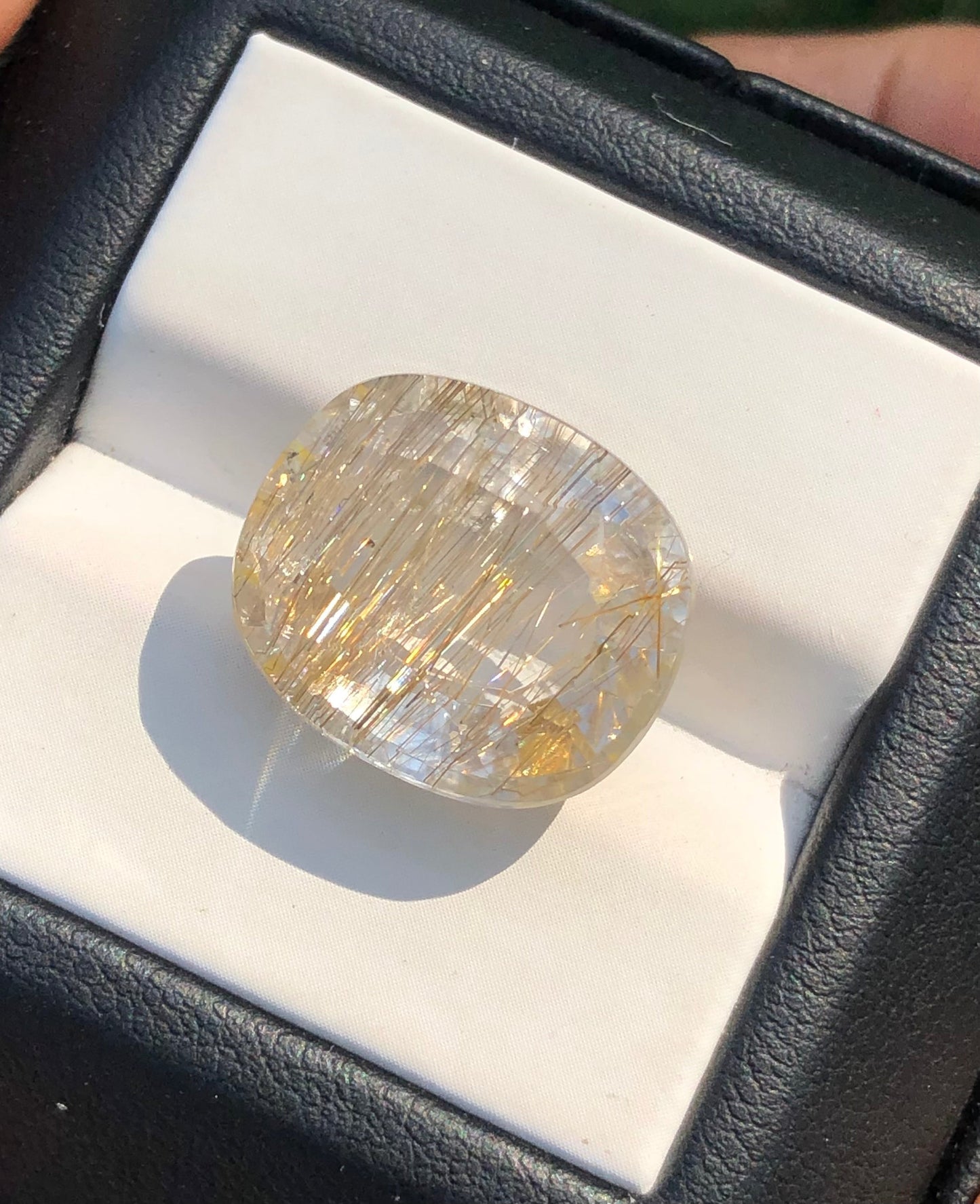 16ct 5A Golden Rutile Quartz faceted Gemstone