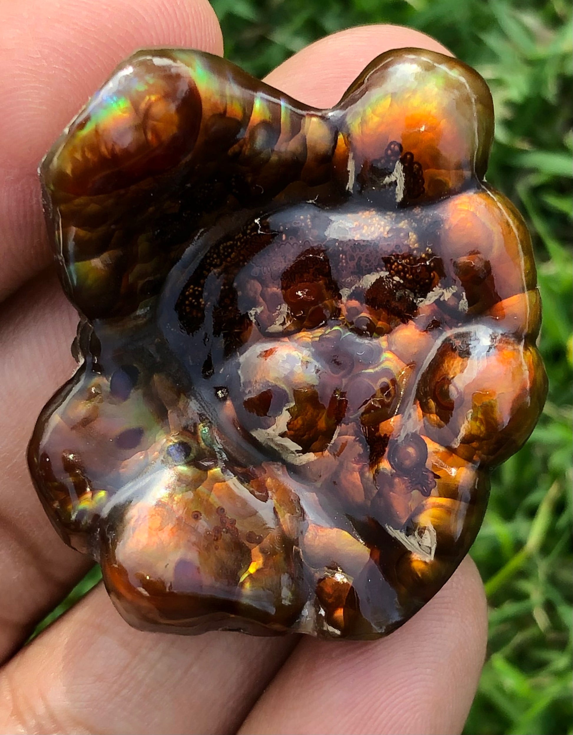 95ct Big Size Rare Fire Agate Carving - Collector Gemstone