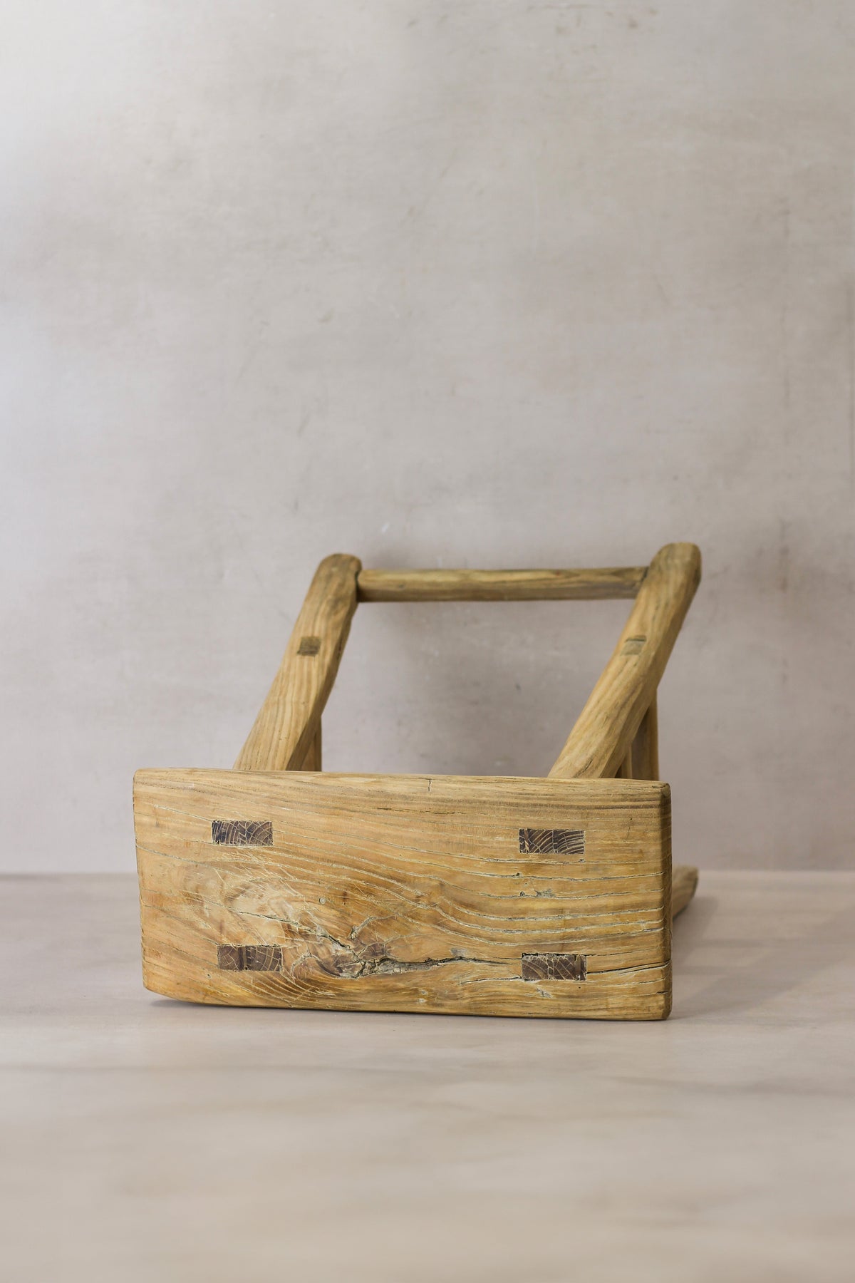 Vintage Rustic Elm Wood Stool - Medium - No 68