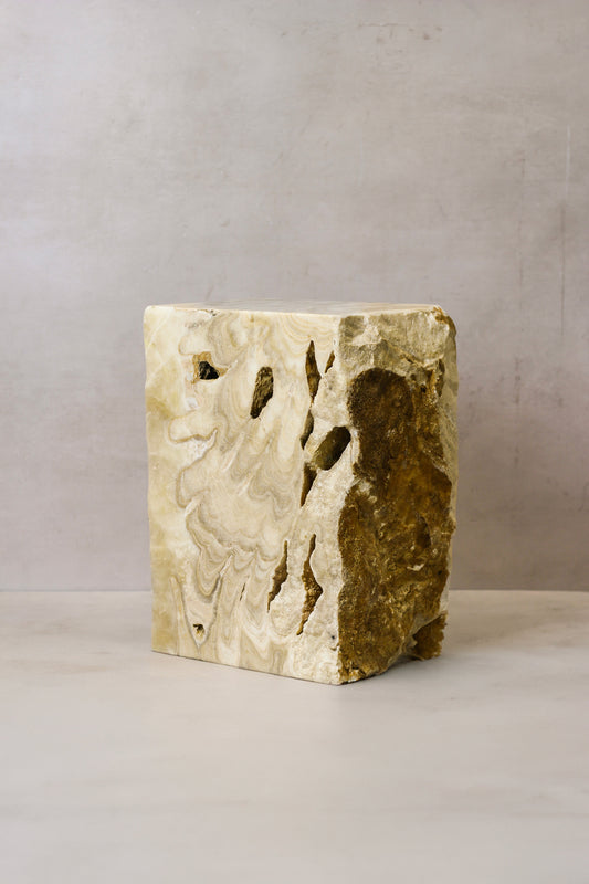 Onyx Side Table Pedestal Raw - Solid - No 5