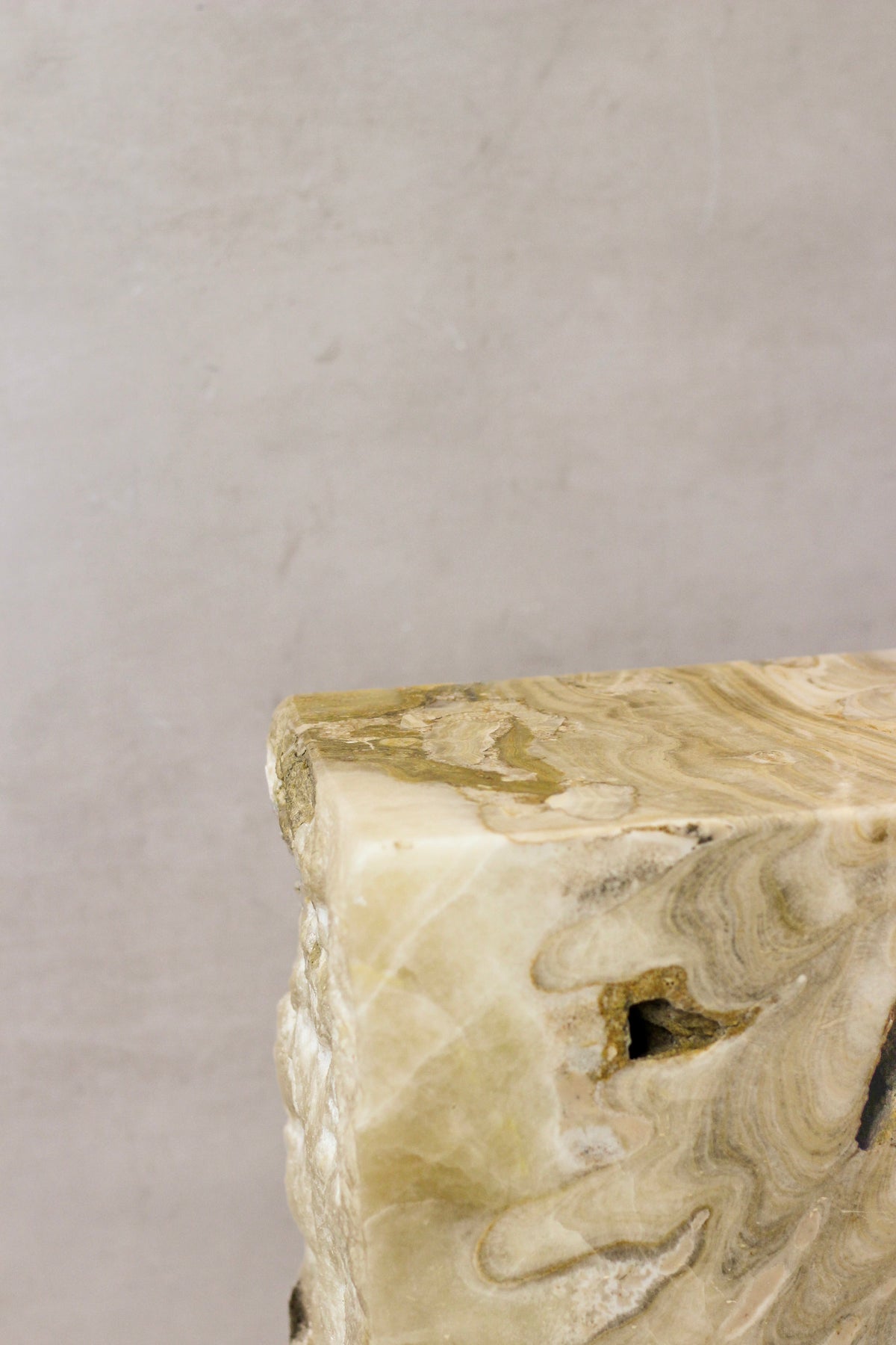 Onyx Side Table Pedestal Raw - Solid - No 5
