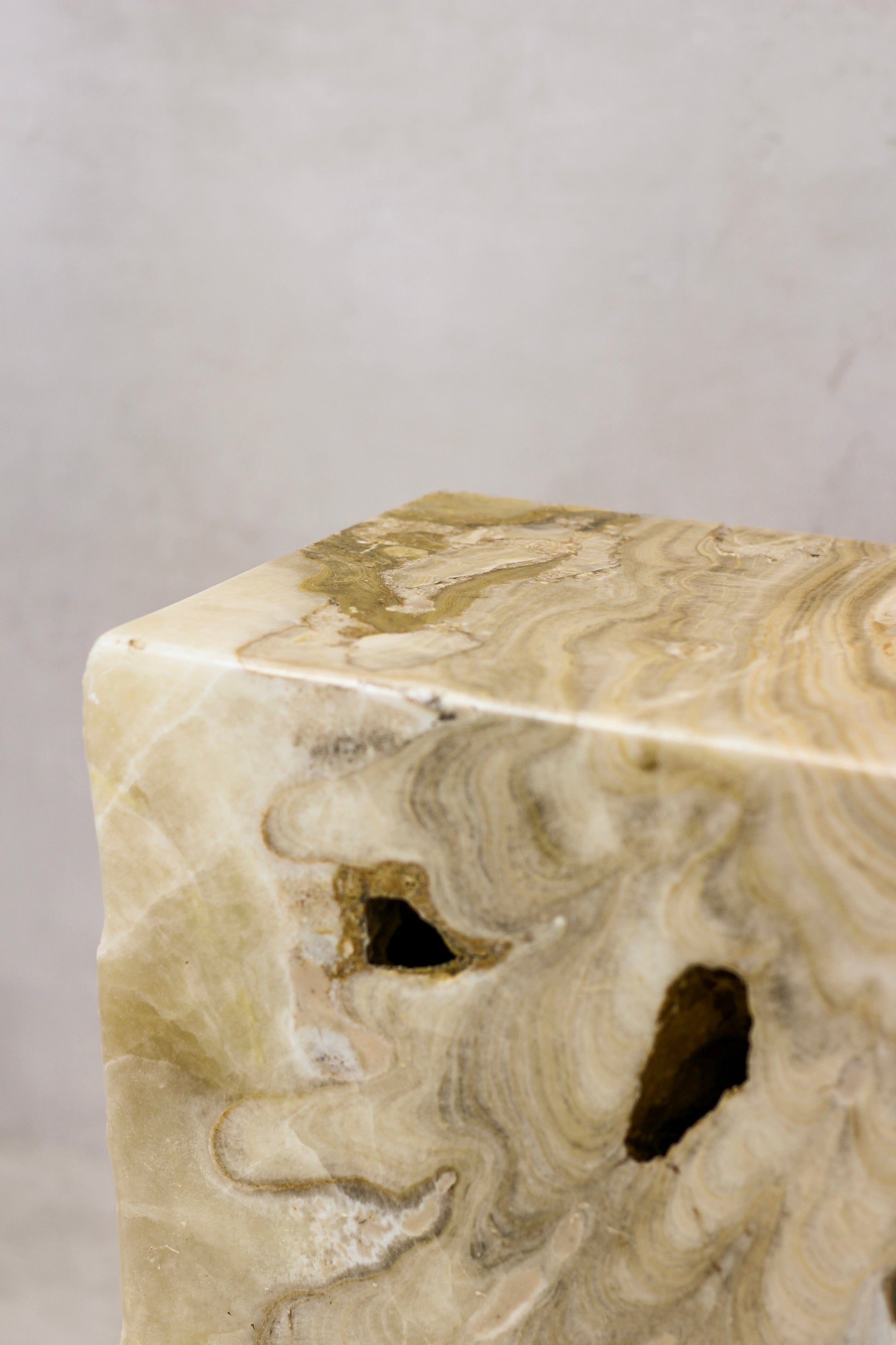 Onyx Side Table Pedestal Raw - Solid - No 5